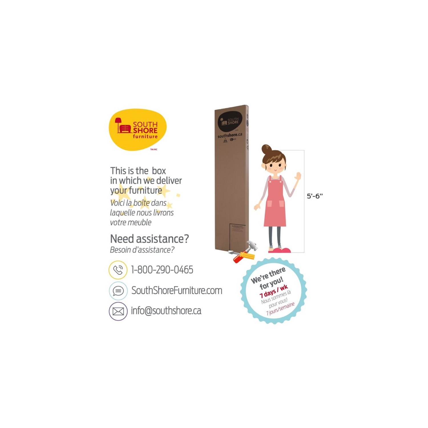 Bureau double 6 tiroirs Ulysses, Myrtille de Meubles South Shore