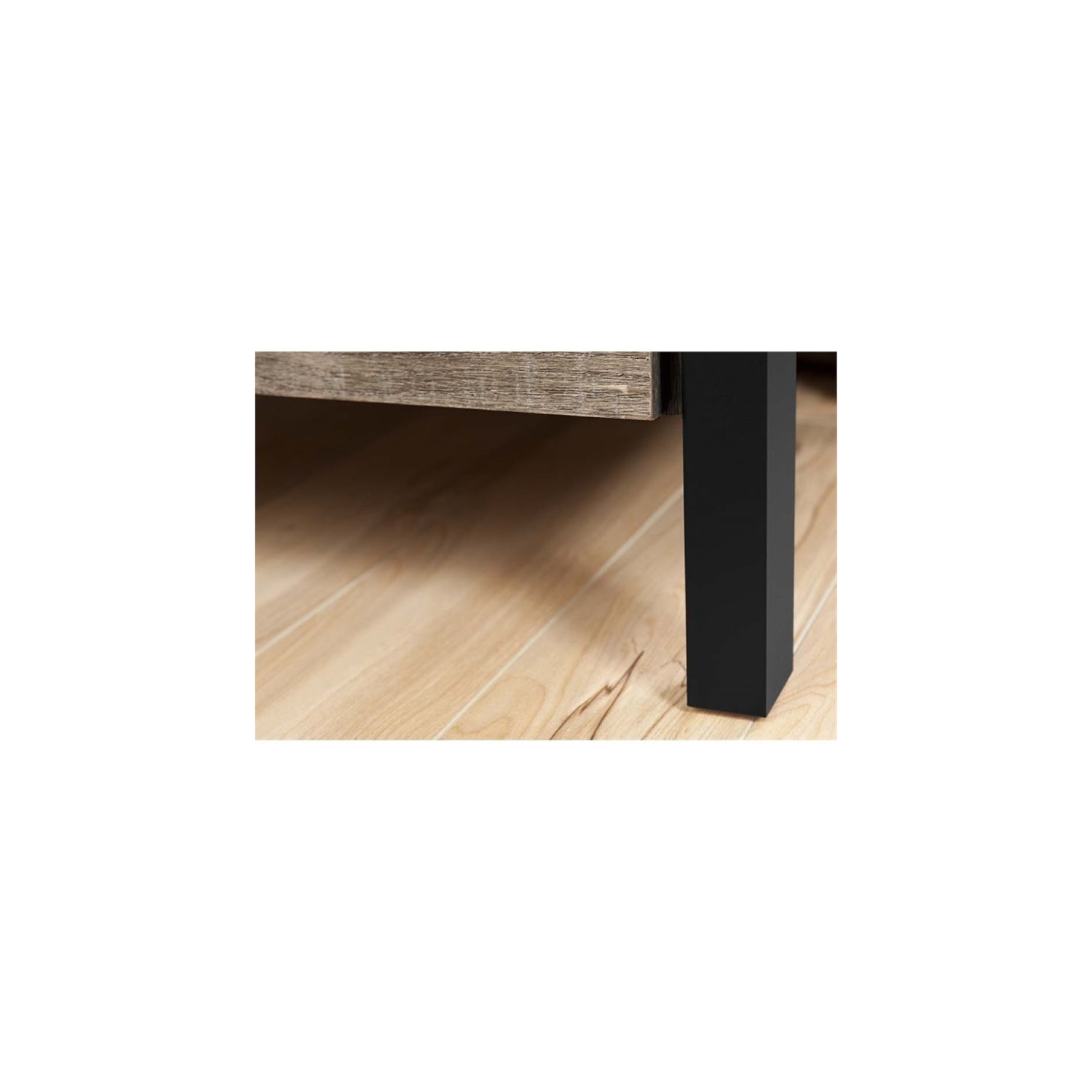 Bureau double 6 tiroirs Munich, Chêne vieilli et noir mat de Meubles South Shore