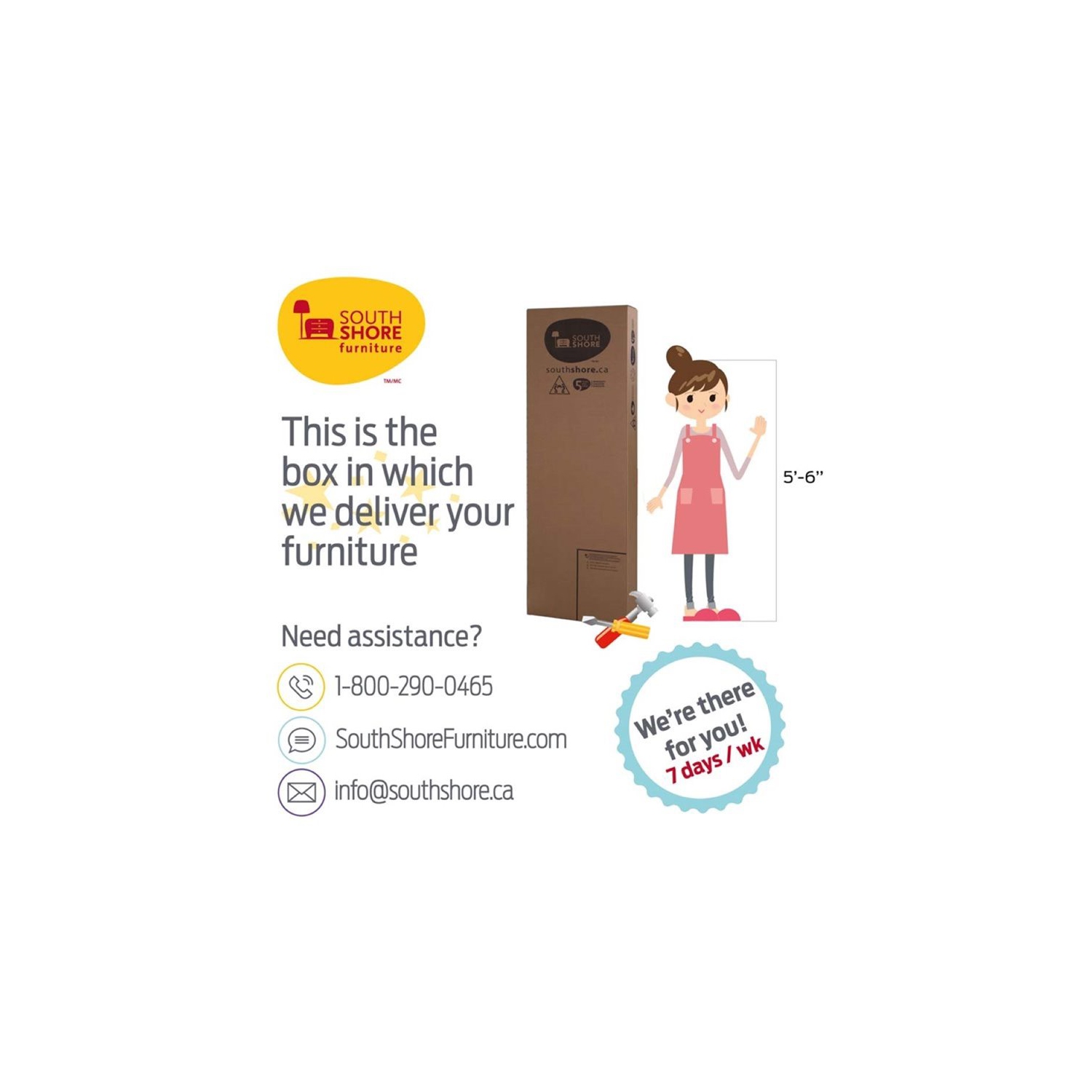 Bureau double 6 tiroirs Munich, Chêne vieilli et noir mat de Meubles South Shore