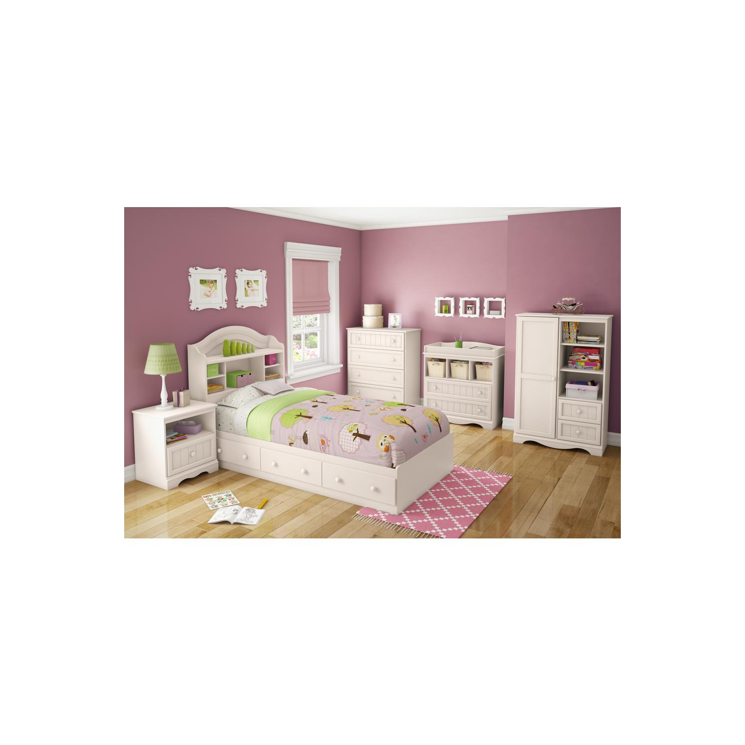 South Shore – Commode à 4 tiroirs Savannah, blanc pur