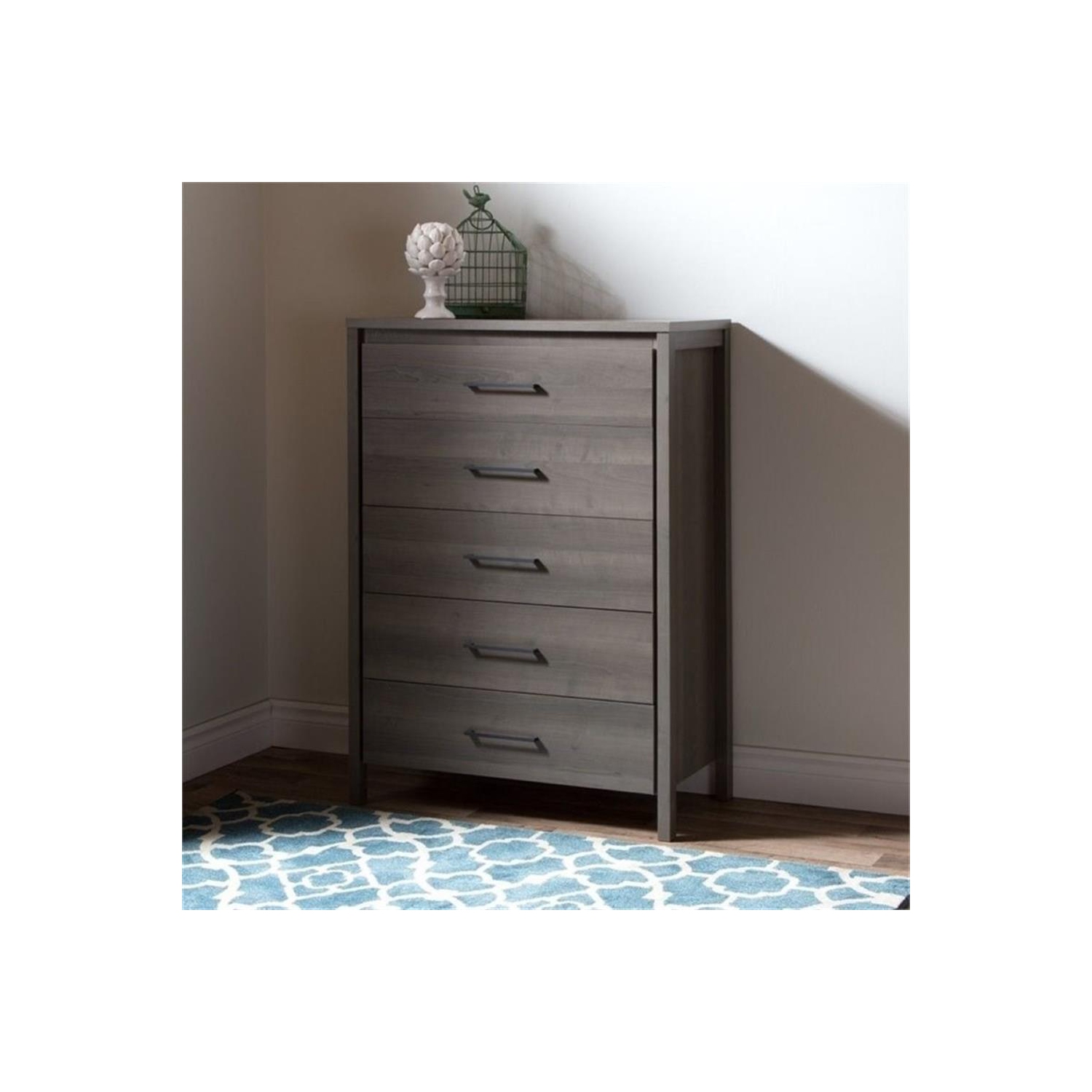South Shore Gravity 5-Drawer Chest, Gray Maple