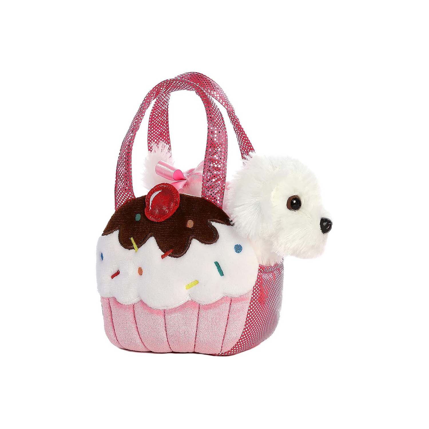 Aurora World Fancy Pals Pet Carrier Sweets Cupcake & Puppy Plush