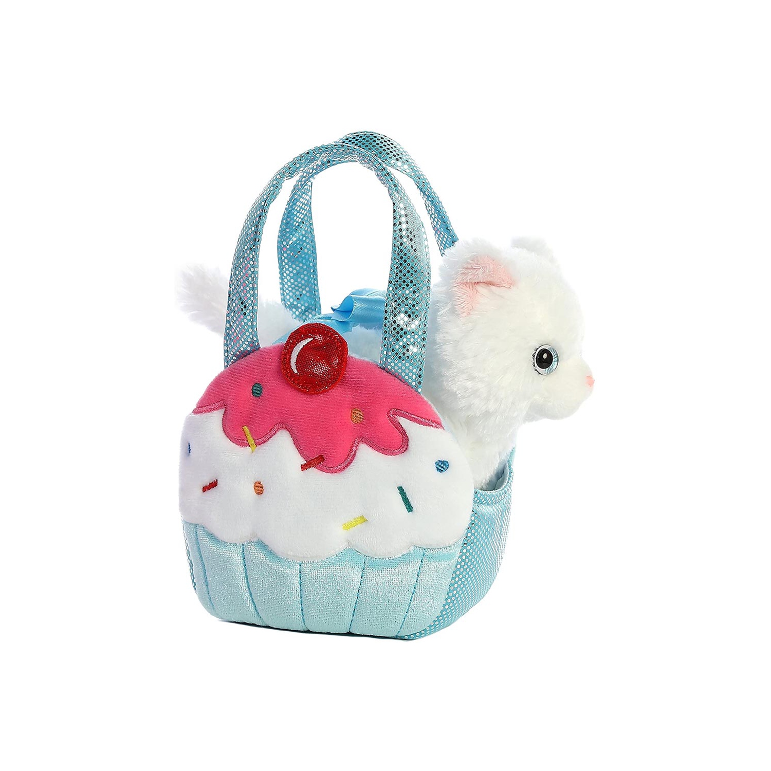Aurora World Fancy Pals Pet Carrier Sweets Cupcake & Kitty Plush