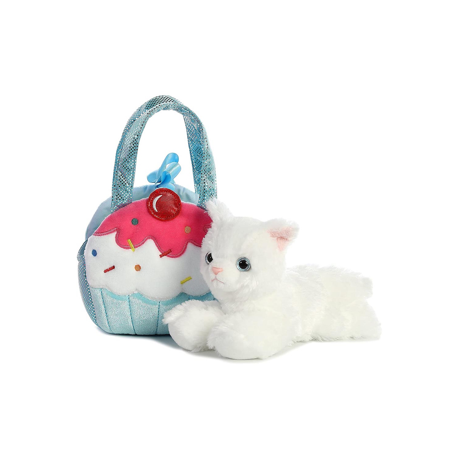 Aurora World Fancy Pals Pet Carrier Sweets Cupcake & Kitty Plush