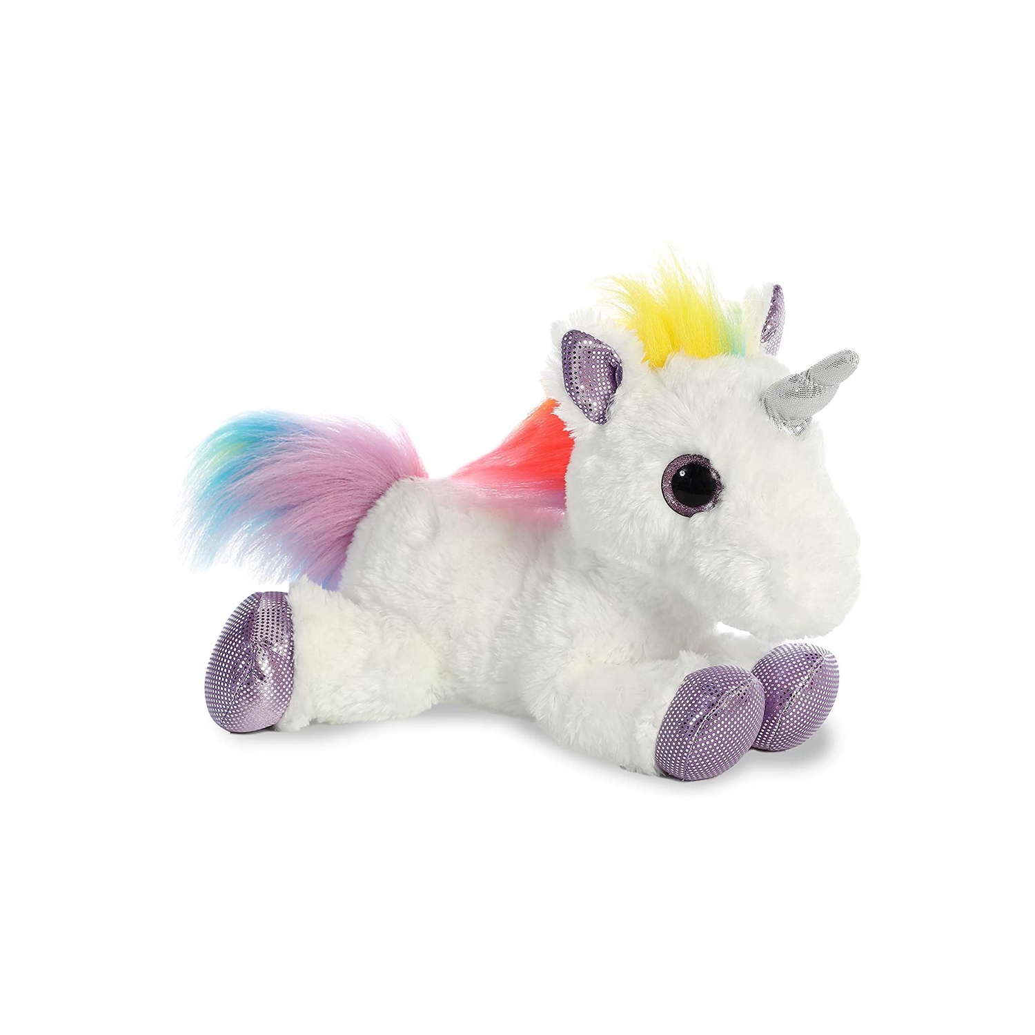 Aurora World Flopsie Plush Toy Animal, Rainbow Unicorn, 12"