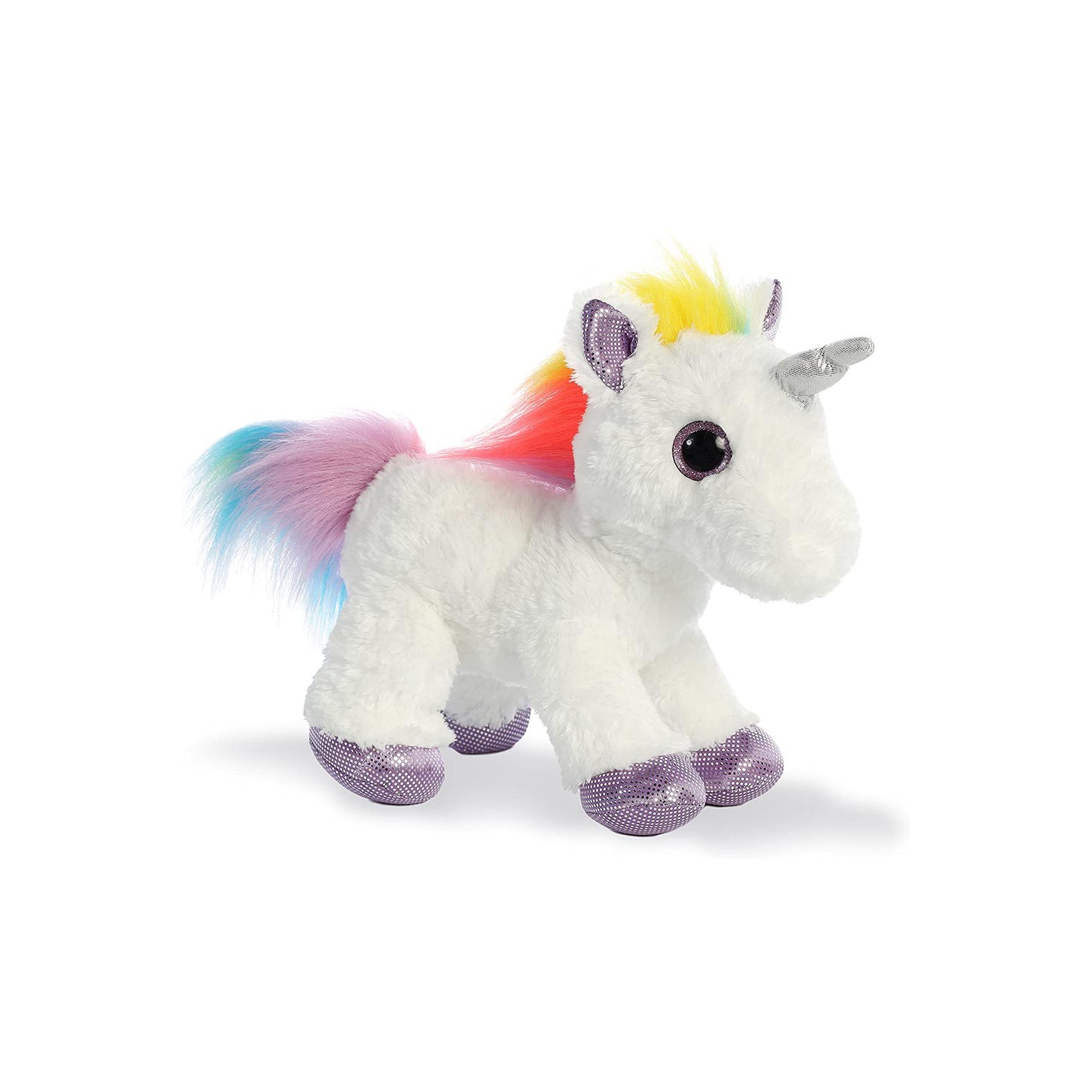Aurora World Flopsie Plush Toy Animal, Rainbow Unicorn, 12"