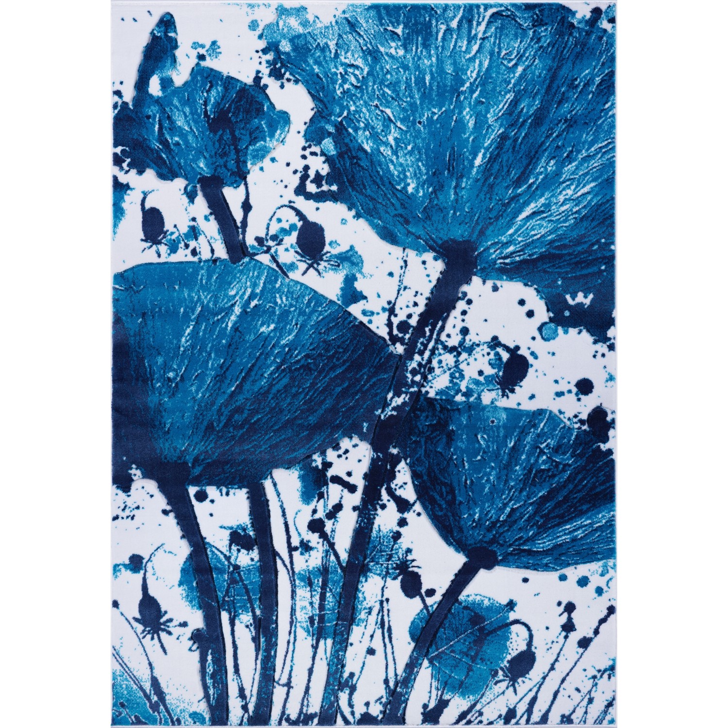 Ladole Rugs Poppy Flower Pattern Indoor Area Rug Carpet In Turquoise Blue 7x10 6 2 X 9 2 190cm X 280cm Best Buy Canada