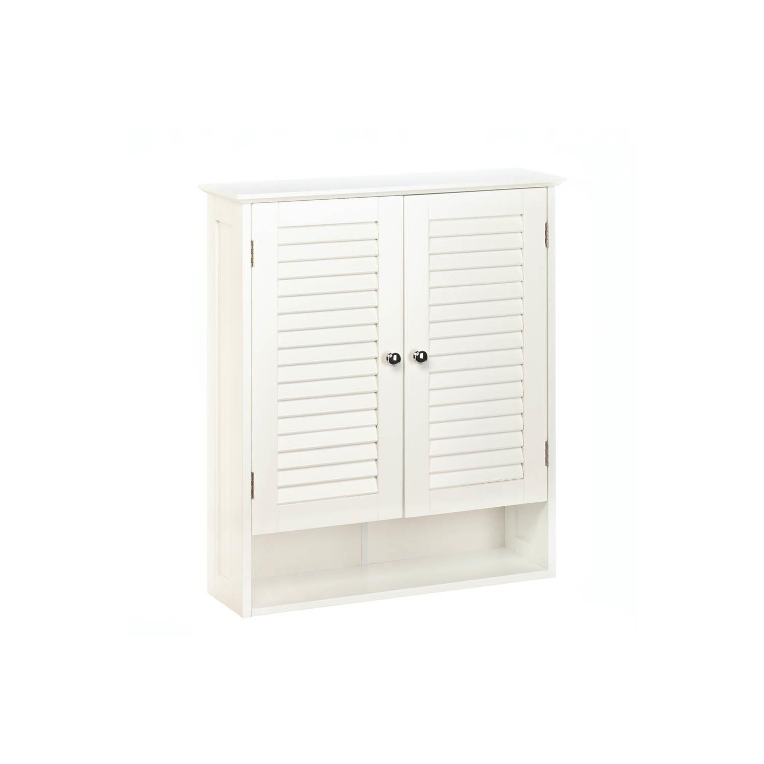 Accent Plus Bathroom Decorative Nantucket Wooden Wall Cabinet - White