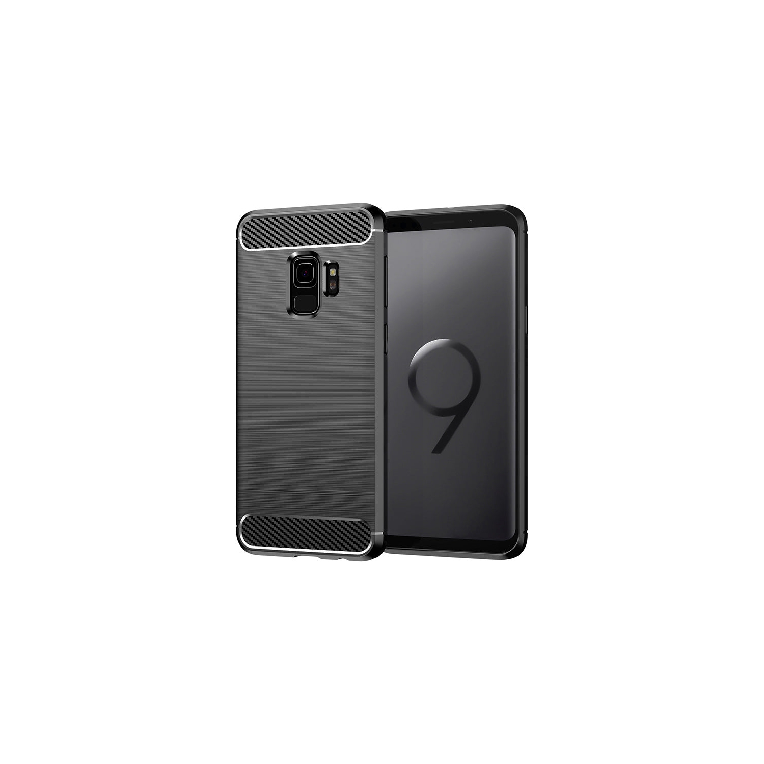 PANDACO Black Brushed Metal Case for Samsung Galaxy S9