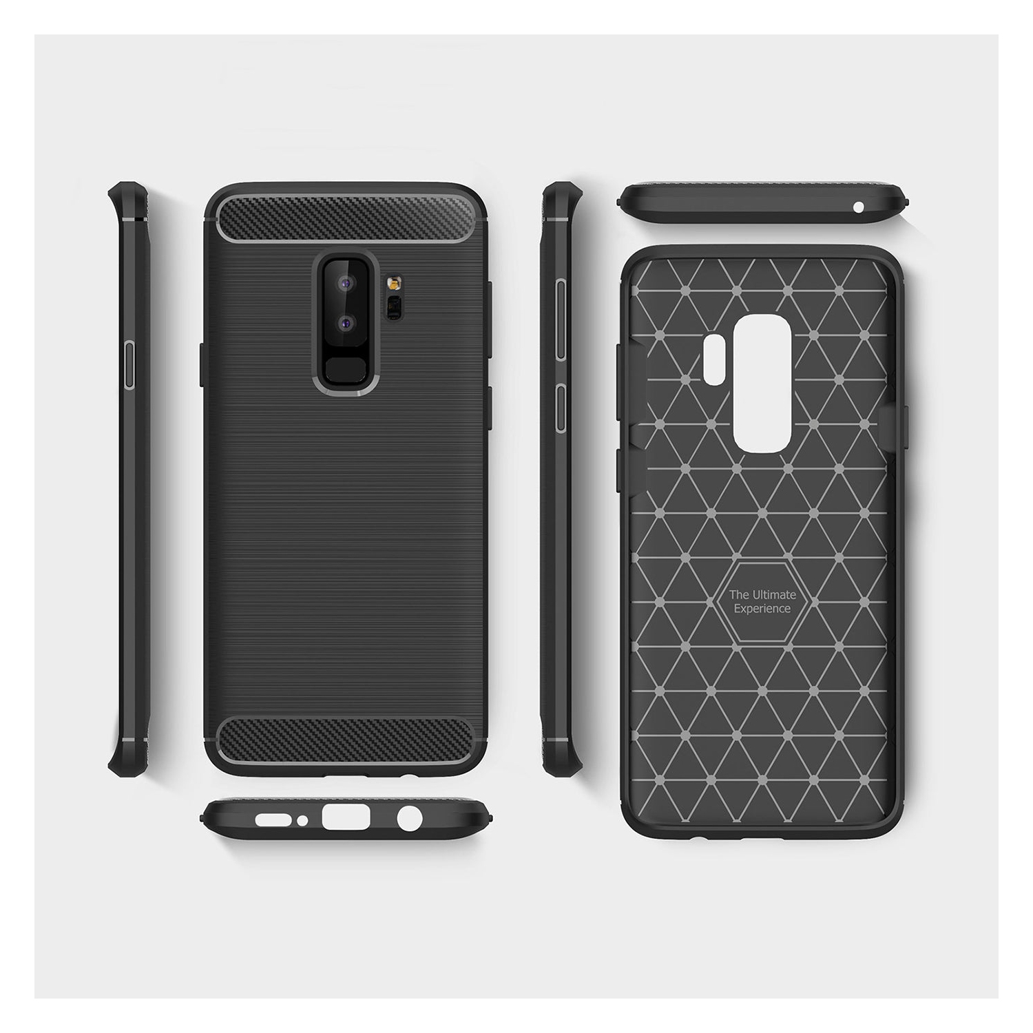 PANDACO Red Brushed Metal Case for Samsung Galaxy S9+