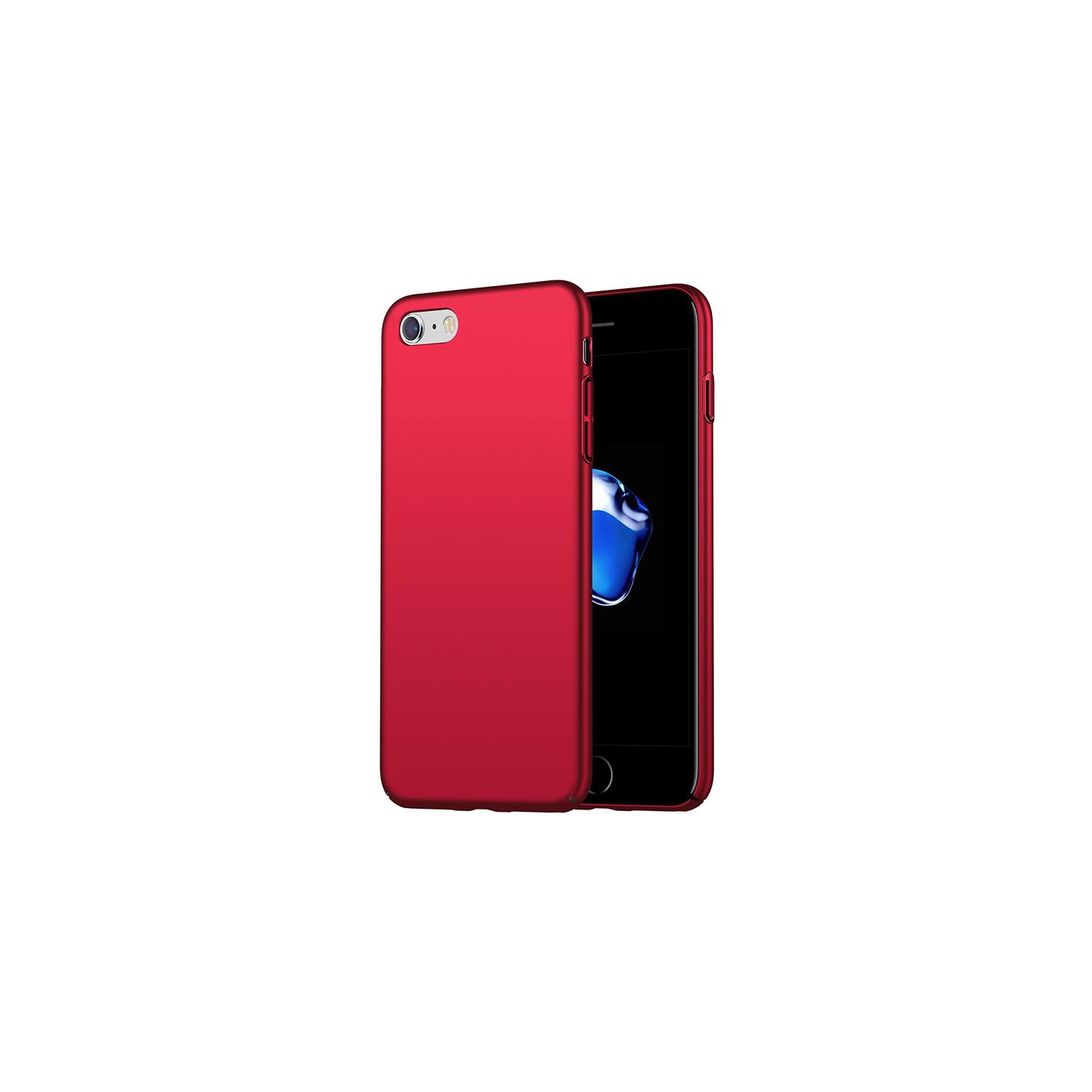 PANDACO Hard Shell Metallic Red Case for iPhone 7 or iPhone 8 or iPhone SE (2020/2022)