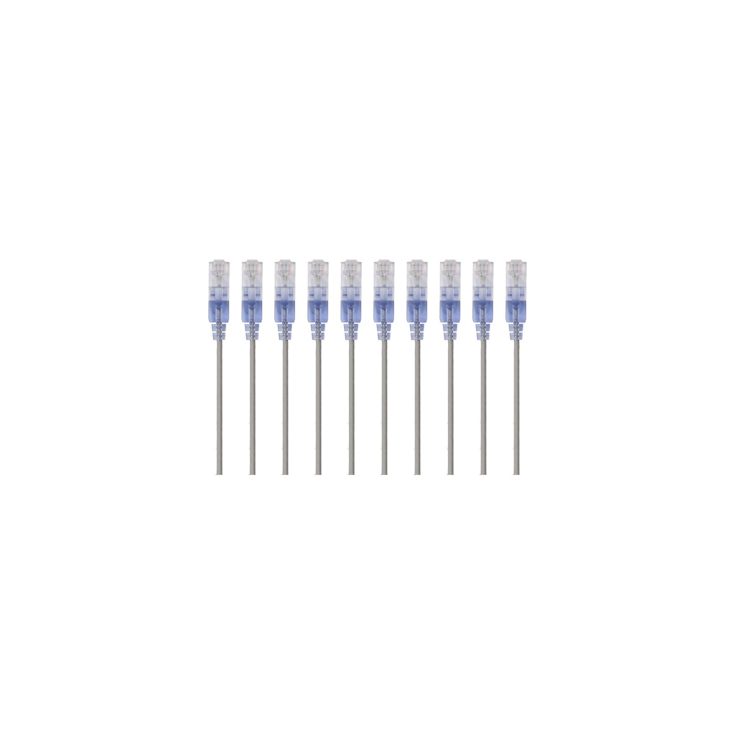 Monoprice 10-Pack, SlimRun Cat6A Ethernet Network Patch Cable, 14ft Gray