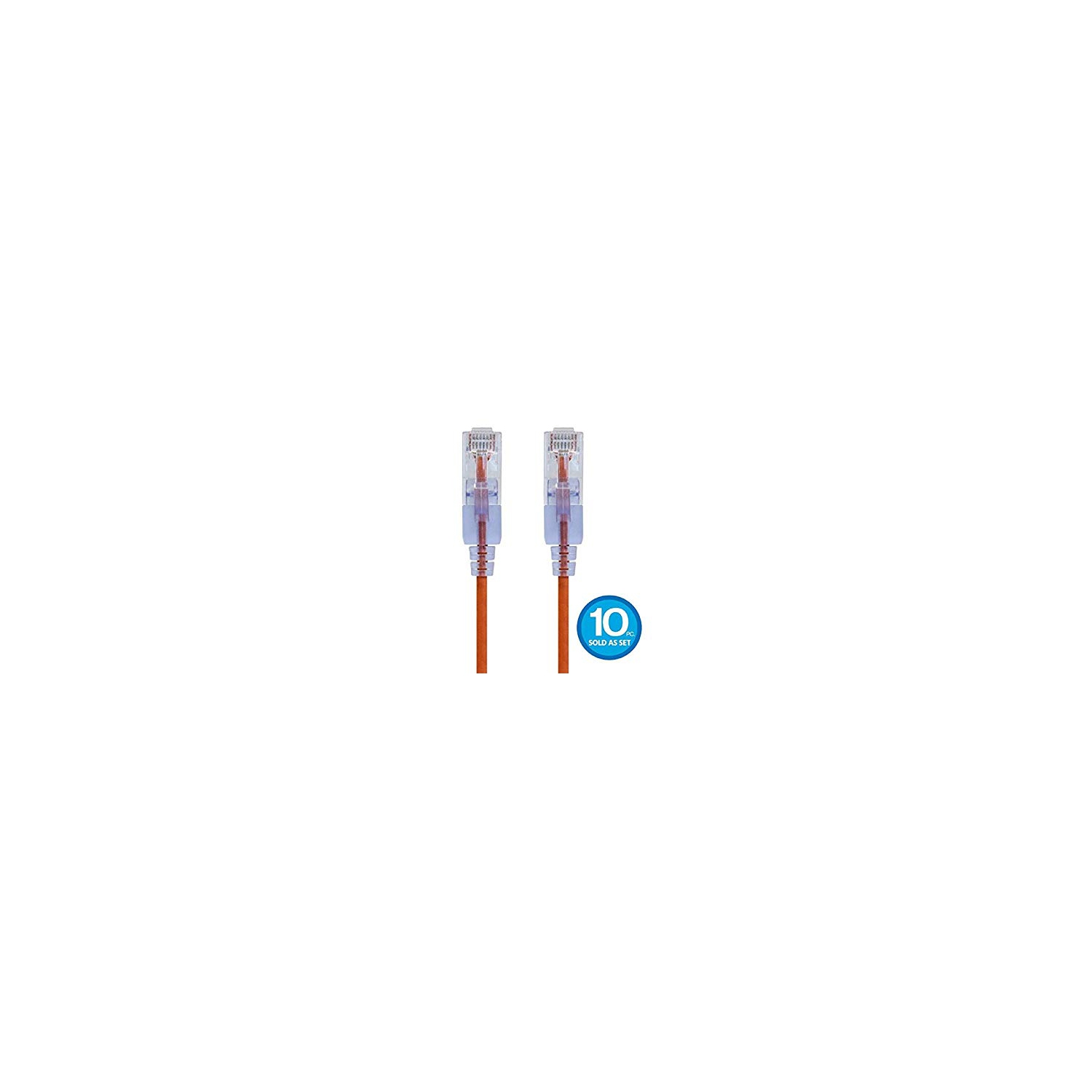 Monoprice 116336 10-Pack Slim Run Cat6A Ethernet Network Patch Cable 14-Feet Orange