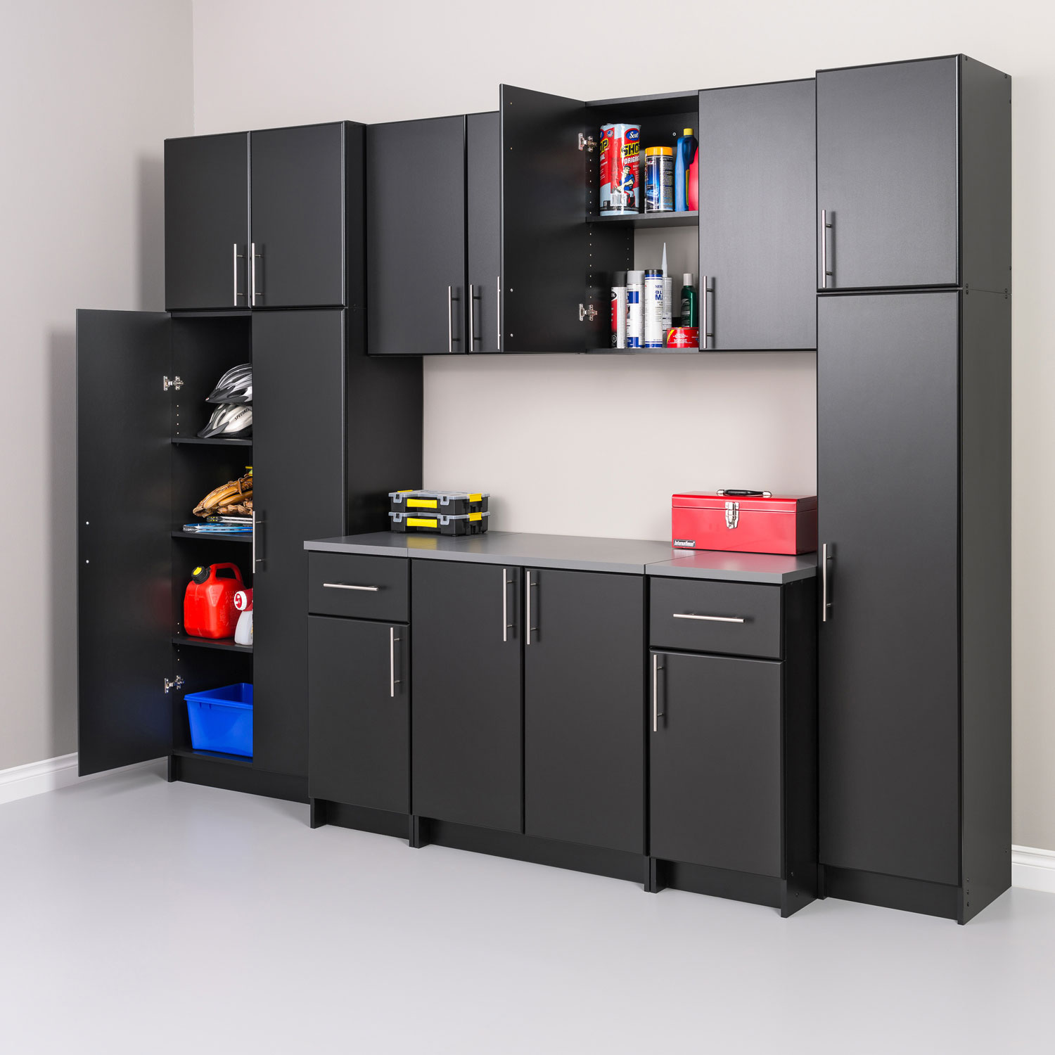 Armoire en bois Elite Home Storage 65 po 2 tablettes avec porte – Noir