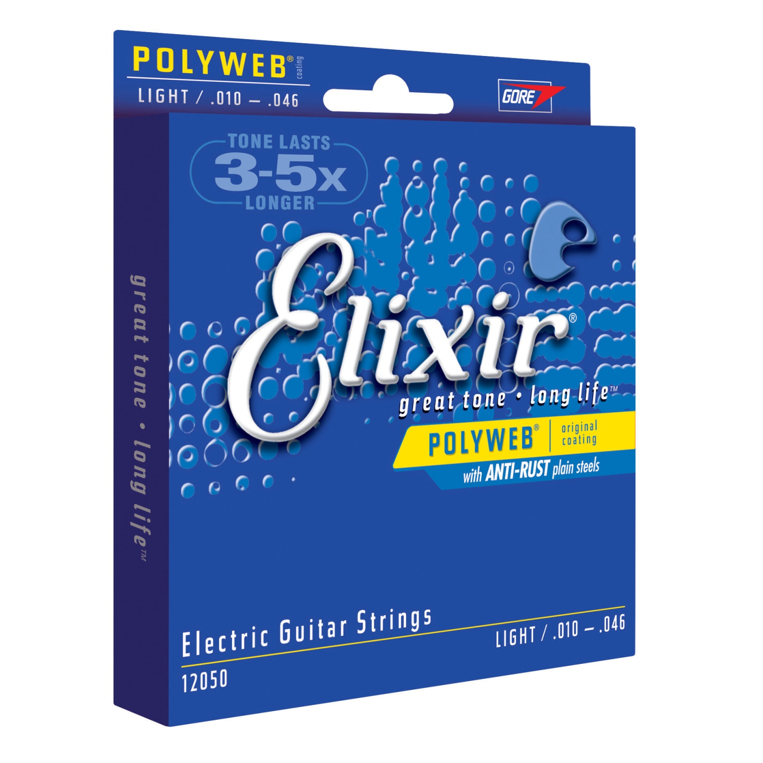 Elixir Strings Electric Guitar Strings, 6 String, Light POLYWEB Coating 12050
