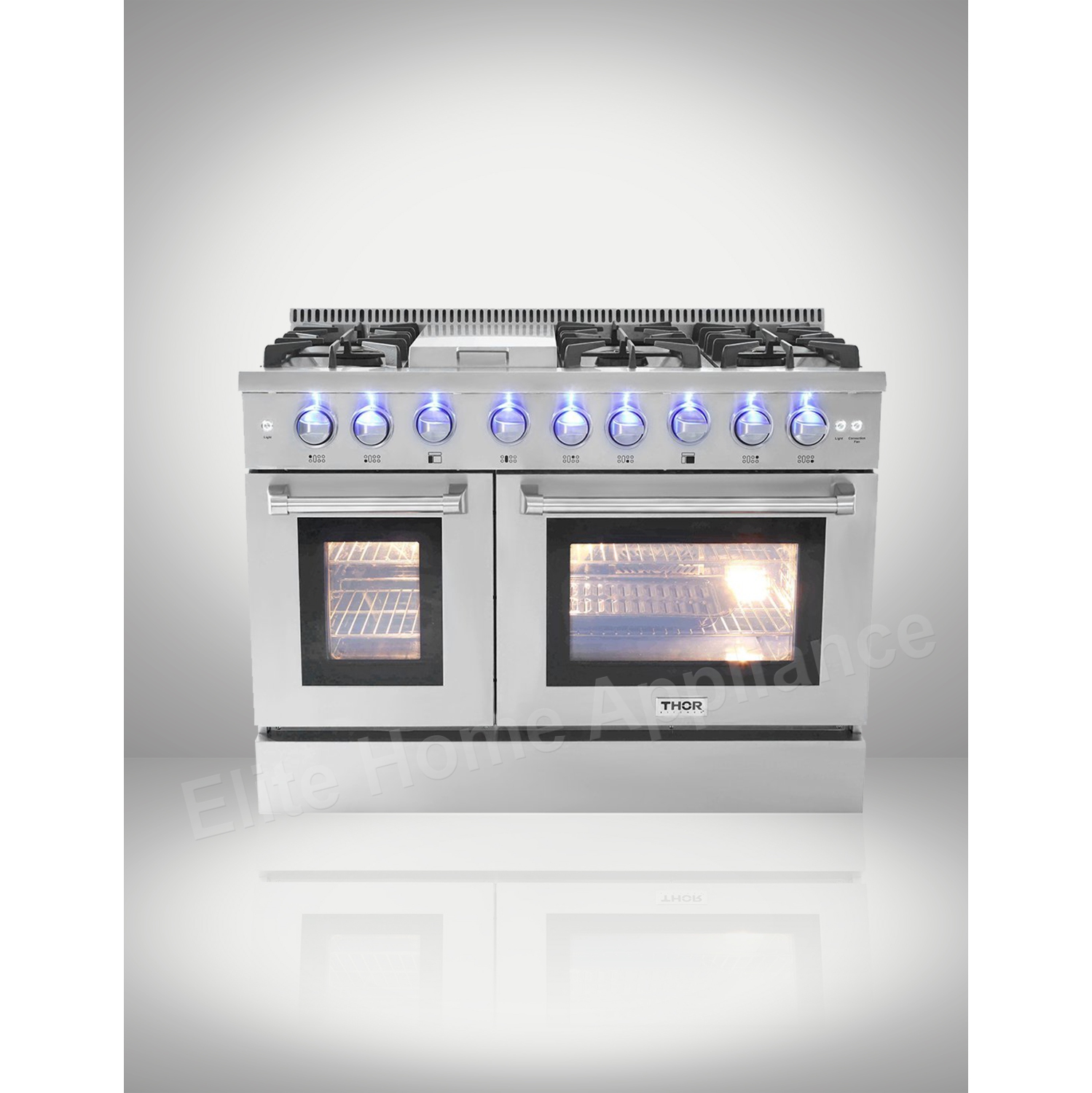 Thor Kitchen 48″ 6 Burner Stainless Steel Professional Gas Range - HRG4808U with 2 year warranty on parts and labor