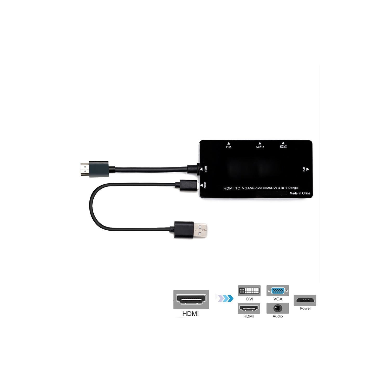 axGear Adaptateur convertisseur VGA vers HDMI avec / Aux Audio