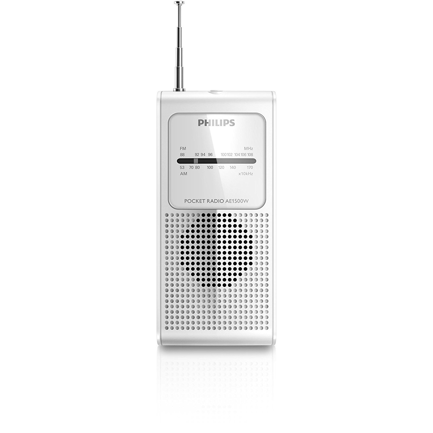 Philips AE1500 Portable Pocket Size Radio FM/AM Tuner - White