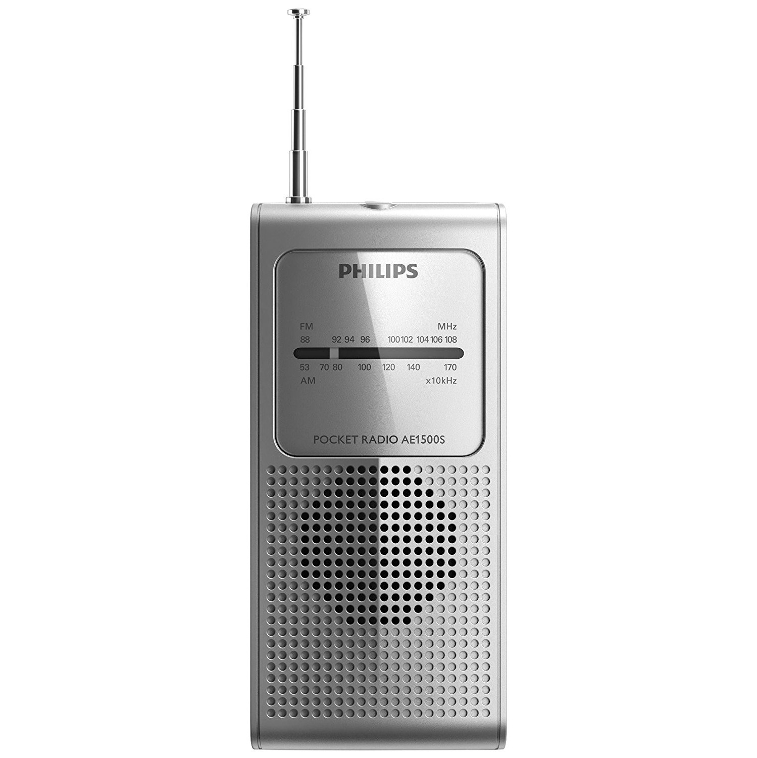 Philips AE1500 Portable Pocket Size Radio FM/AM Tuner - Silver