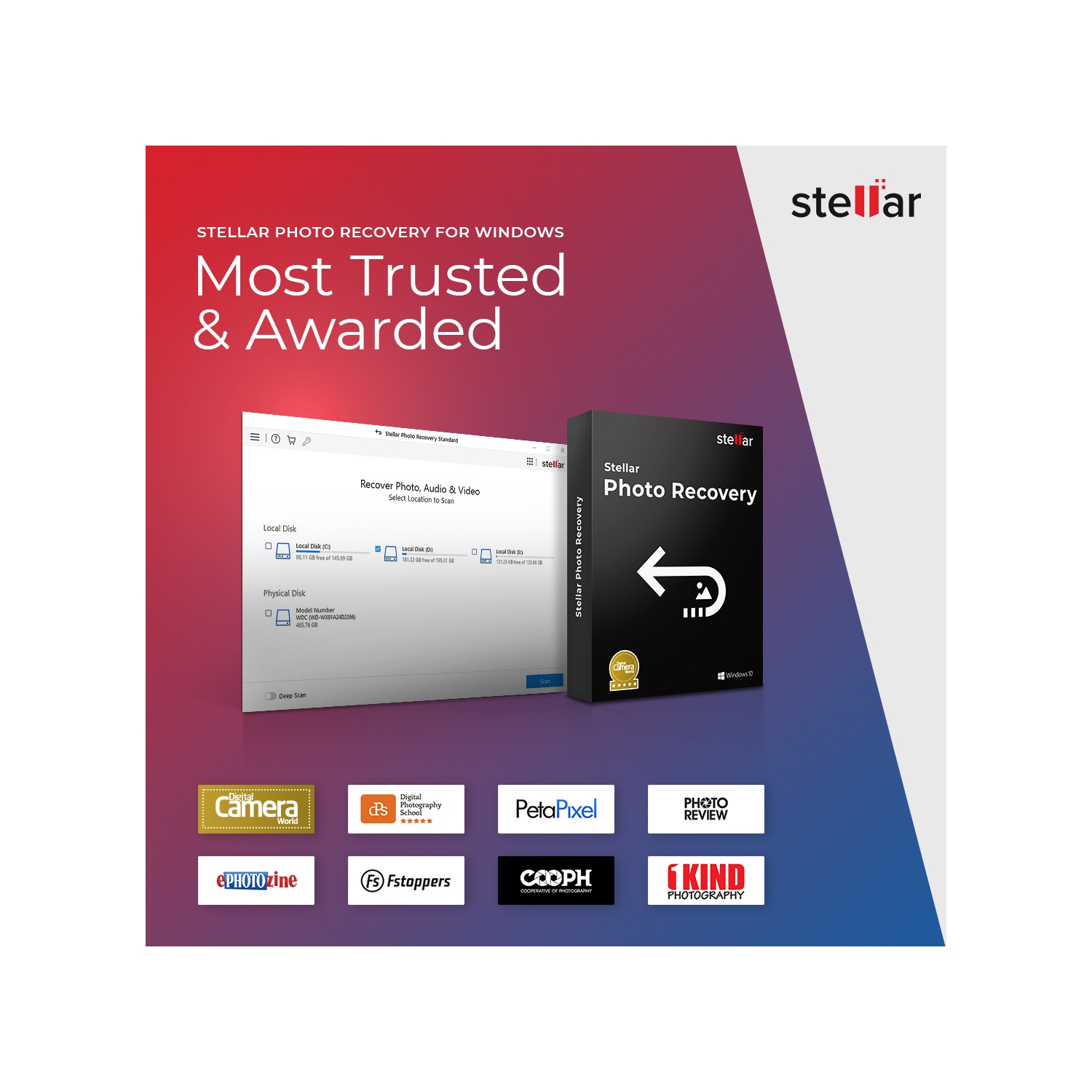 Logiciel de récupération de photos Stellar | pour Windows | Standard | Récupère les données supprimées, les photos, les vidéos, les e-mails, etc. 1