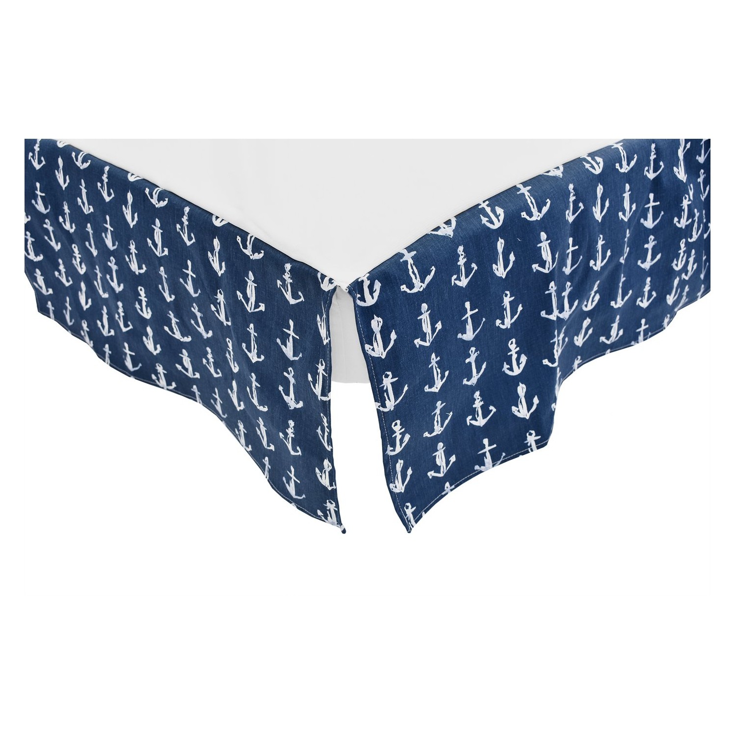 Bebelelo Baby Crib Bedding For Girls And Boys, Navy Blue and White Anchors Design - 4-Piece Set