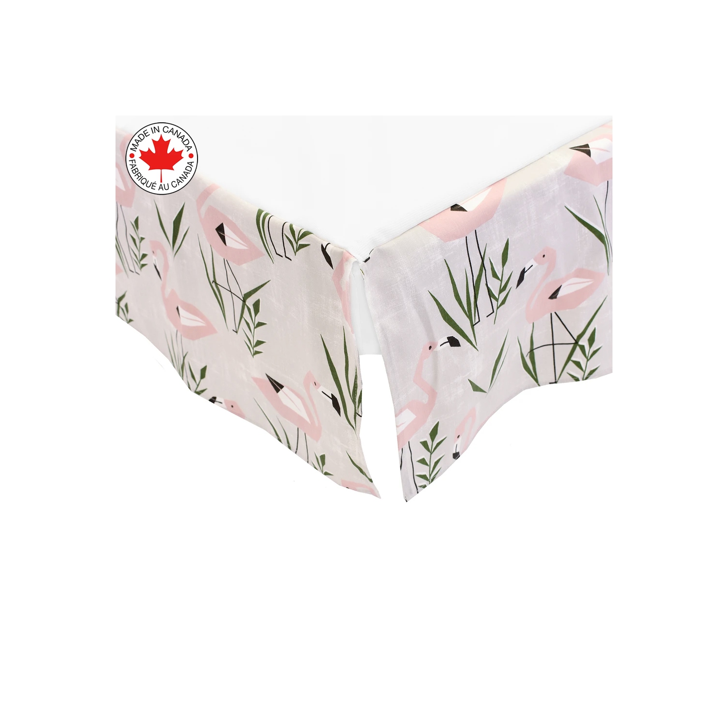 Bebelelo Baby Crib Bedding For Girls And Boys, Pink and White Flamingo Design - 4-Piece Set