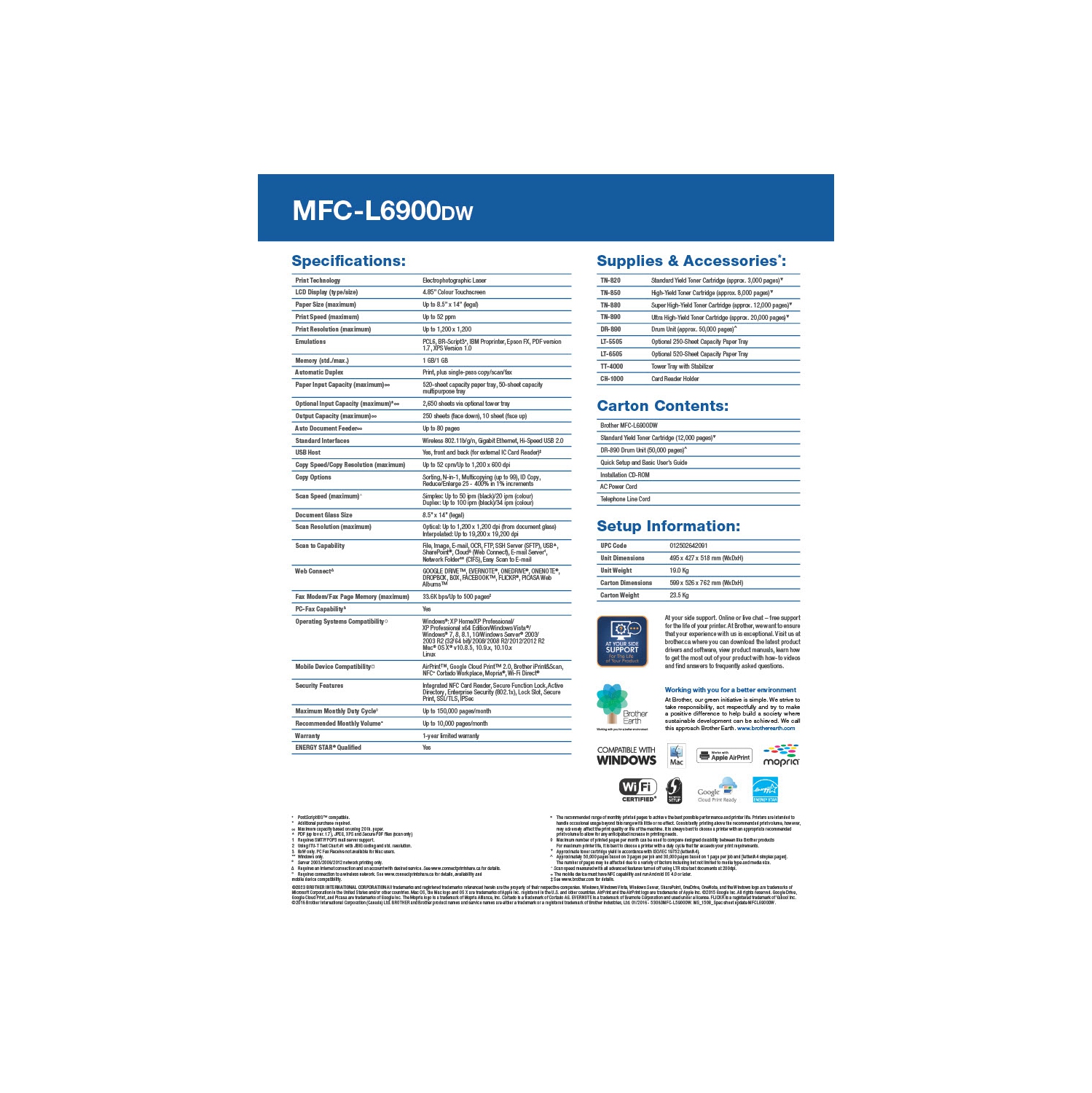 - Imprimante laser multifonction Brother MFC-L6900DW MFC-L6900DW