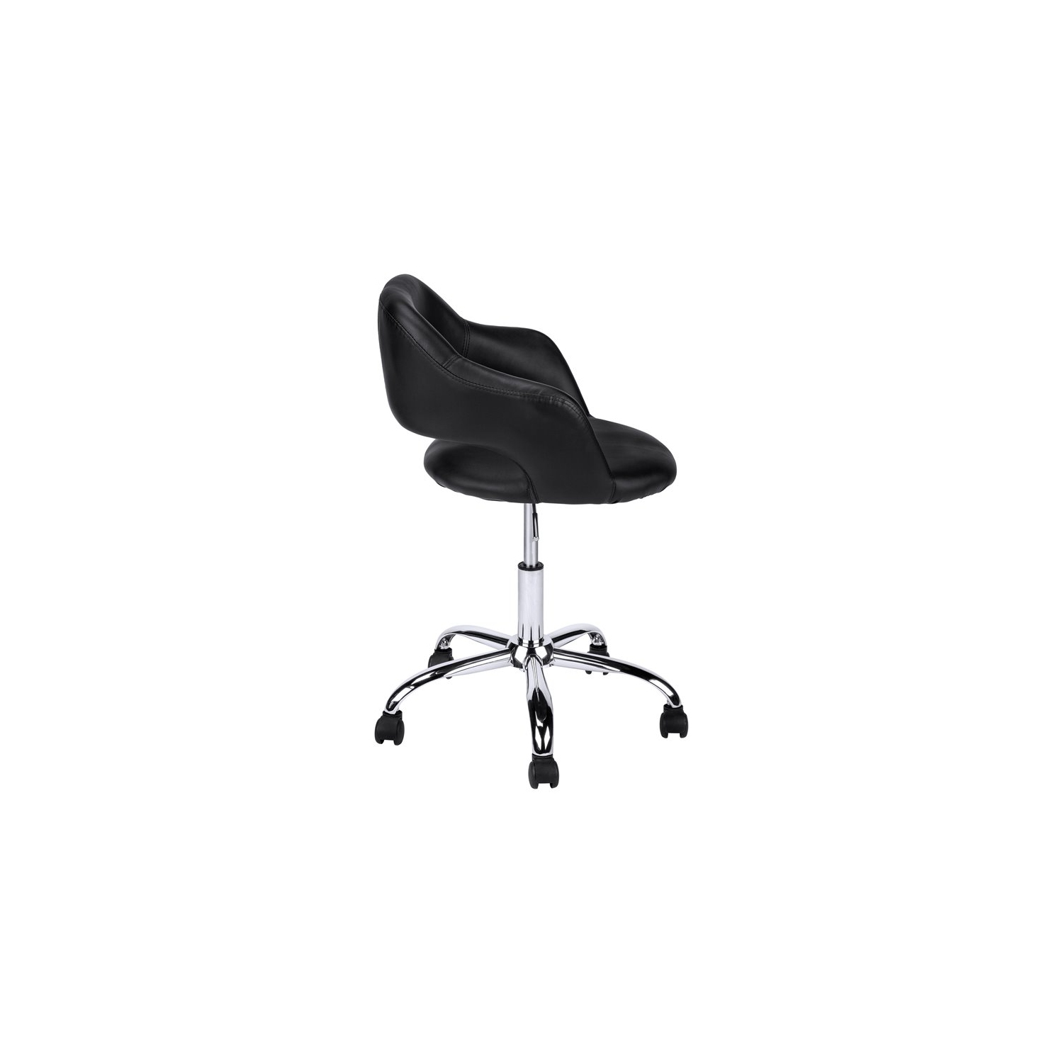 Chaise de bureau base hydraulique en métal chromé noir