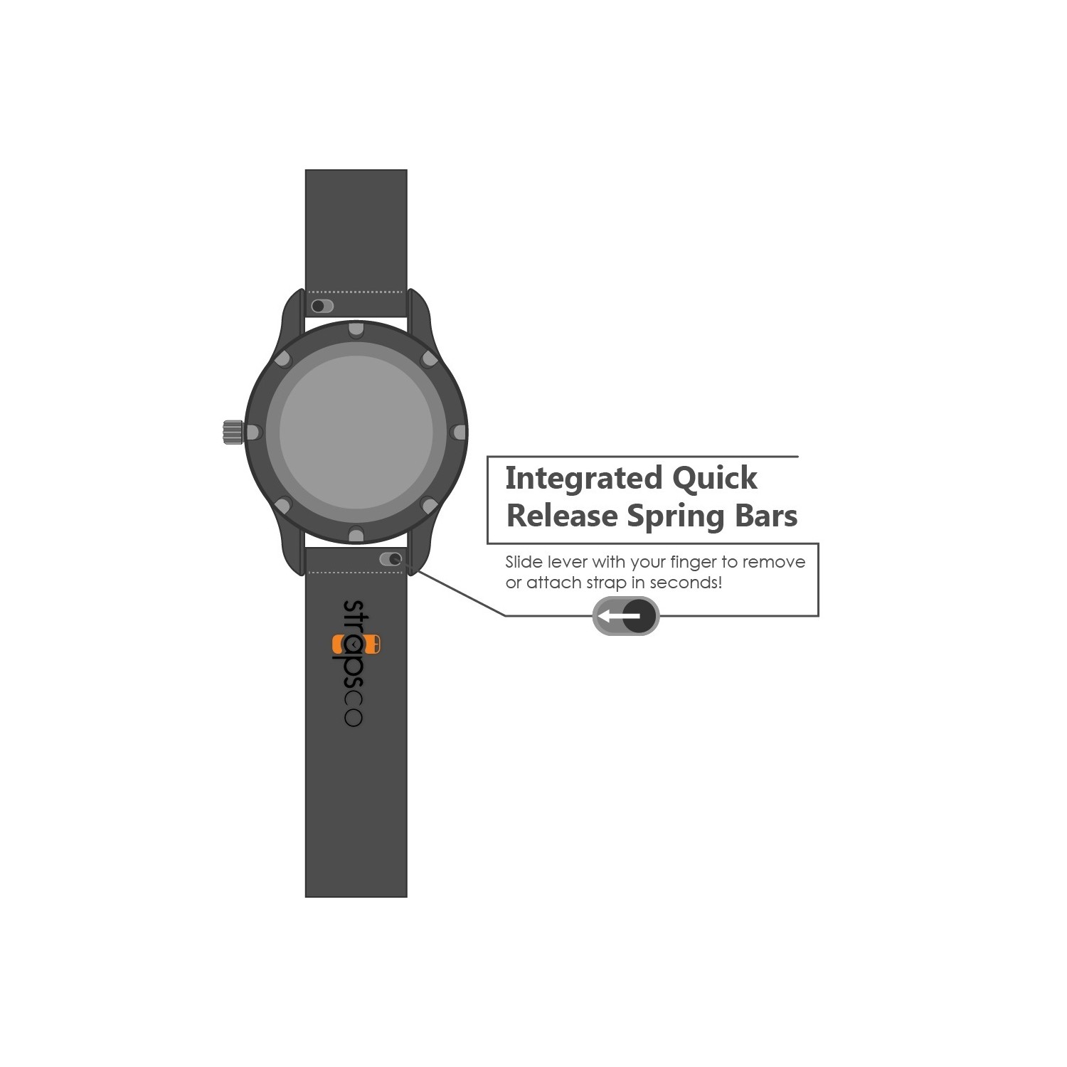 StrapsCo Bracelet de Montre de Course GT Rallye en Caoutchouc avec Boucle Or Rose - Dégagement Rapide - 24mm Noir & Rouge