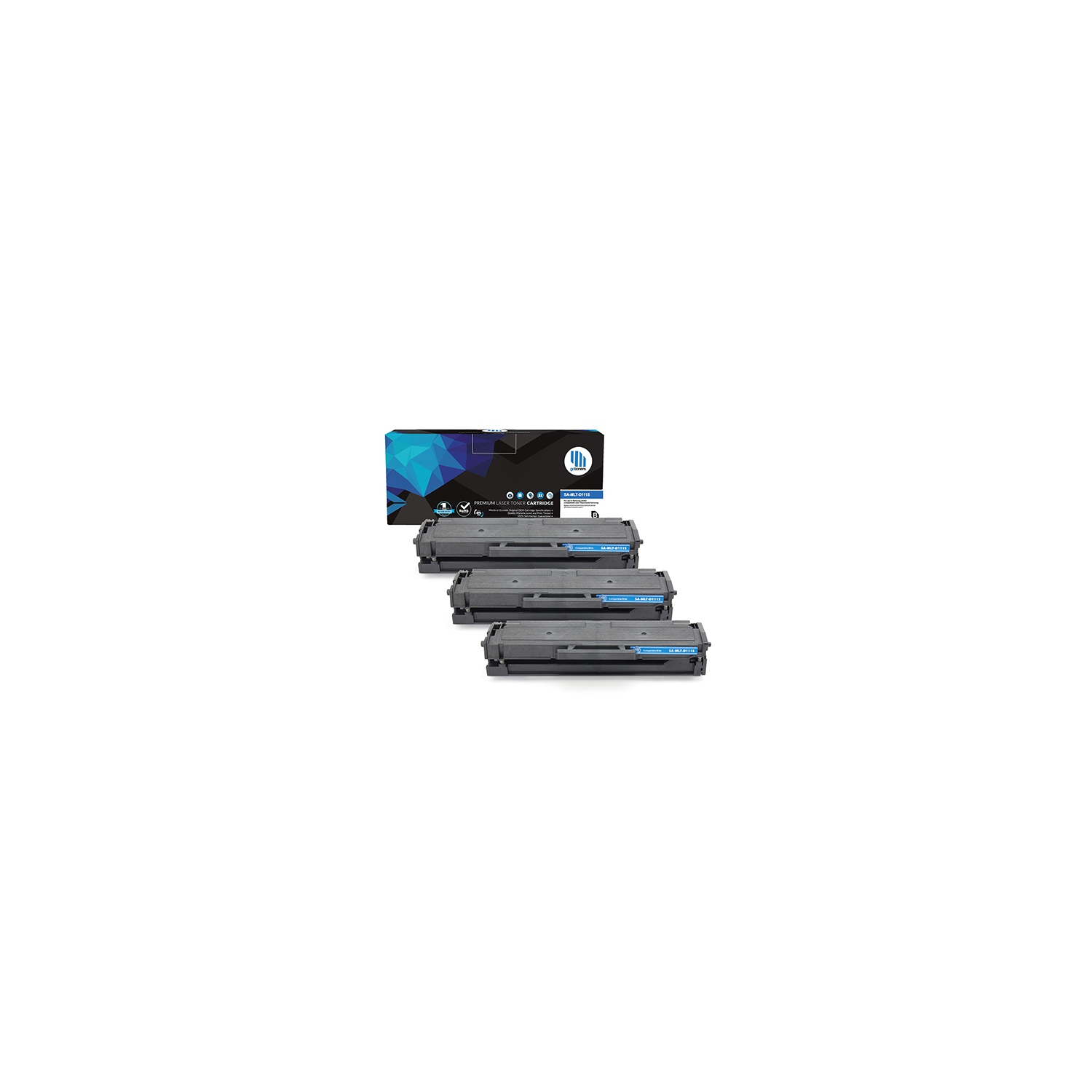 Gotoners™ 3PK Samsung New Compatible MLT-D111S Standard Yield Black Toner Cartridge For Xpress SL-M2020W/M2022/M2022W/M2070/M2070FW