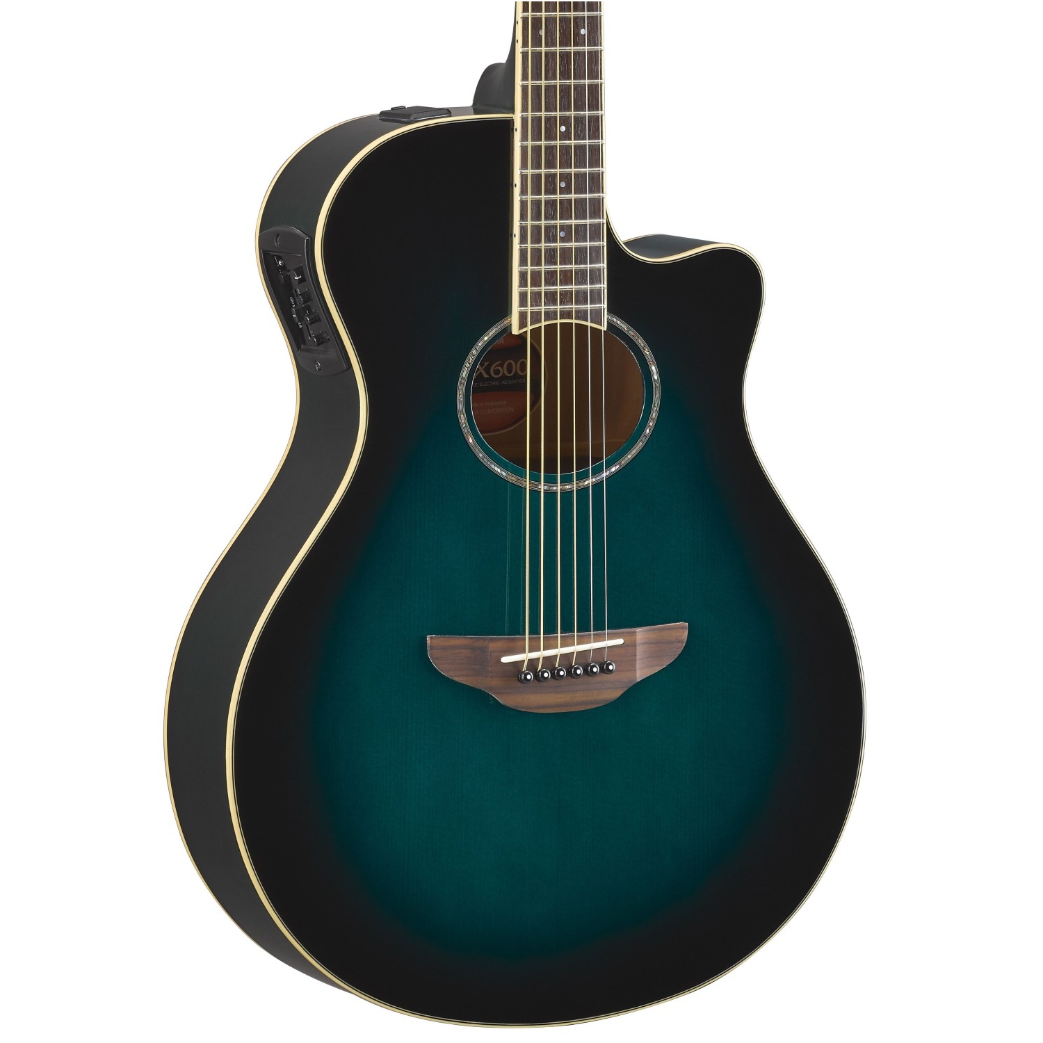 Yamaha APX600 Thinline Acoustic/Electric Guitar Oriental Blue Burst