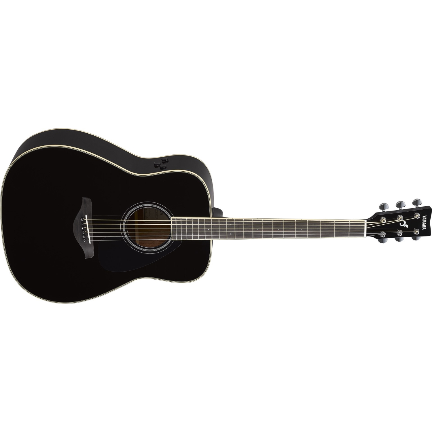 Yamaha FG TransAcoustic Guitare acoustique avec table en épicéa massif - Noir