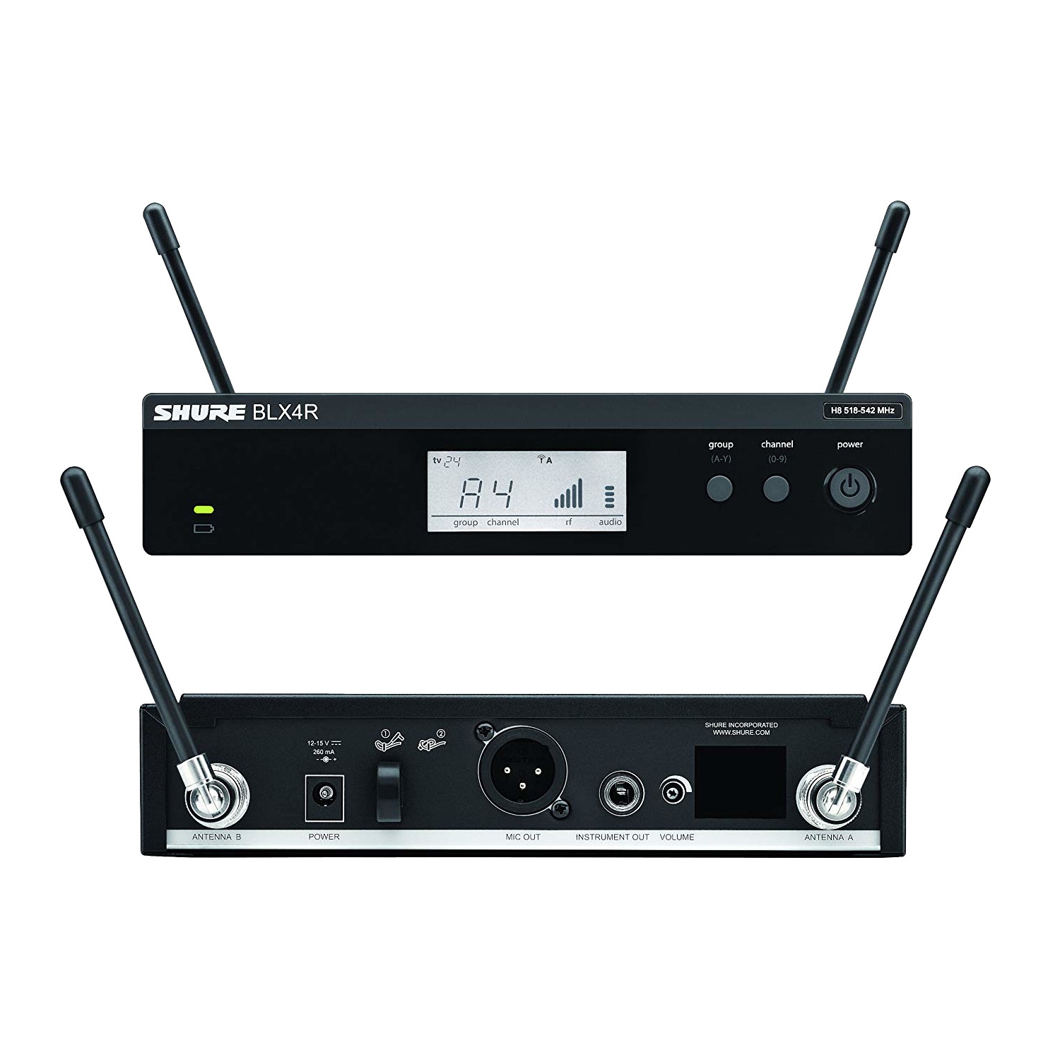 Shure BLX14R/B98 Wireless Rack Mount Instrument System with Cardioid Clip-on Mic