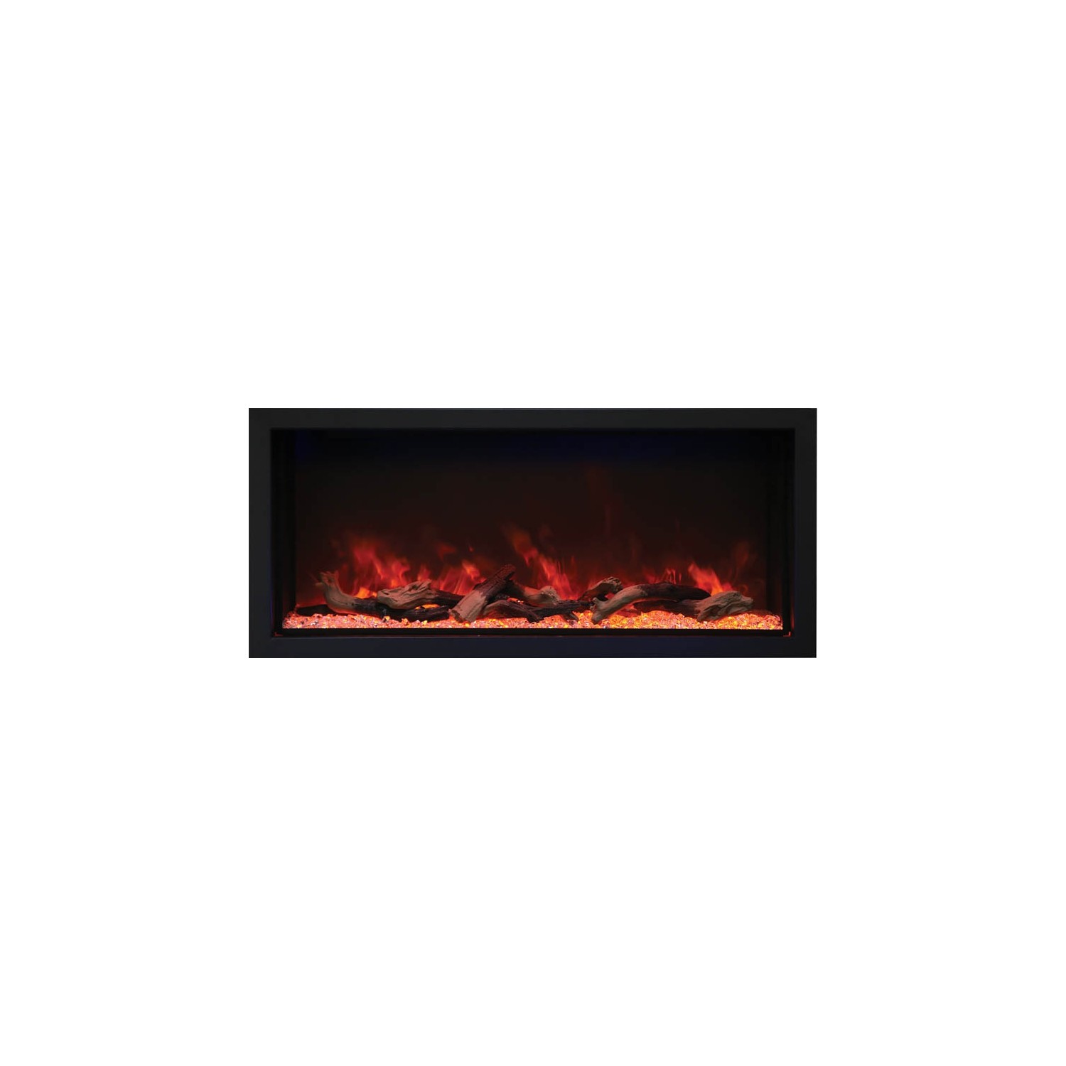Amantii BI-50-DEEP-XT – 50″ Wide – Deep Indoor or Outdoor Built-in only Electric Fireplace with Black Steel Surround
