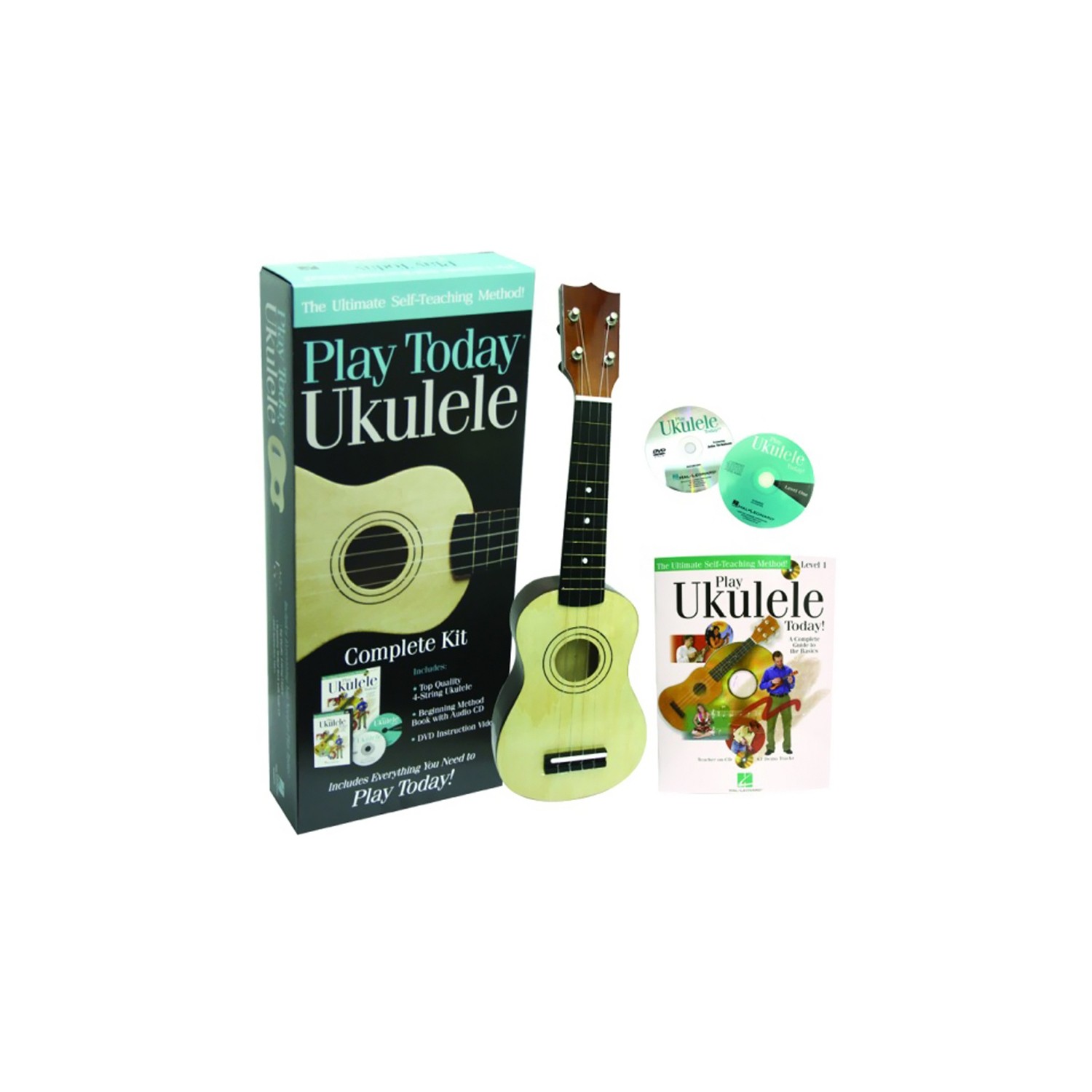 HL-Hal Lenard Play Today Ukulele Kit, CD, DVD and Instruction Book