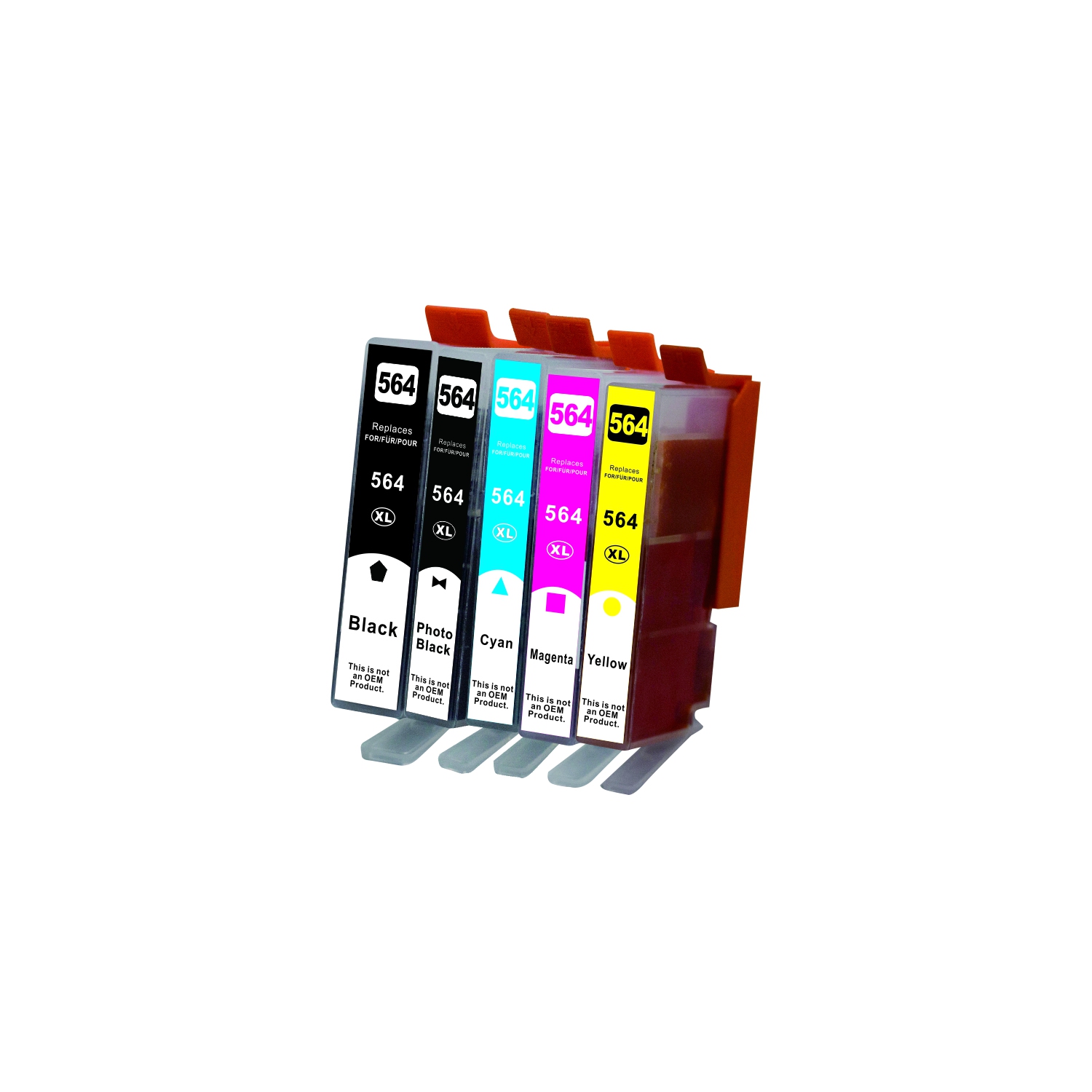Max Saving - 5 Ink Cartridges Compatible for HP564,HP 564XL Black, Cyan, Magenta, Yellow,(564XL)