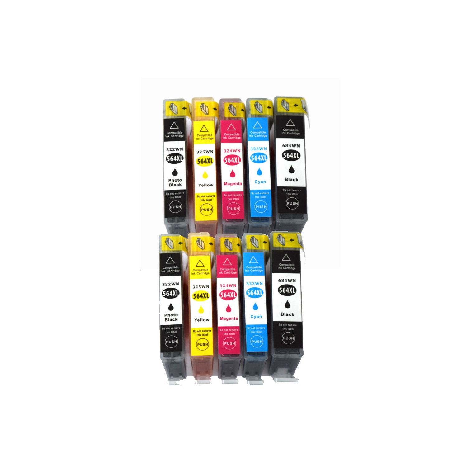 Ensemble de 2 cartouches d’encre à 10 cartouches compatibles avec 564XL pour HP 564 64XL, Photosmart 7525, B8550, C309, C6300, C6340, C6350, C6375,