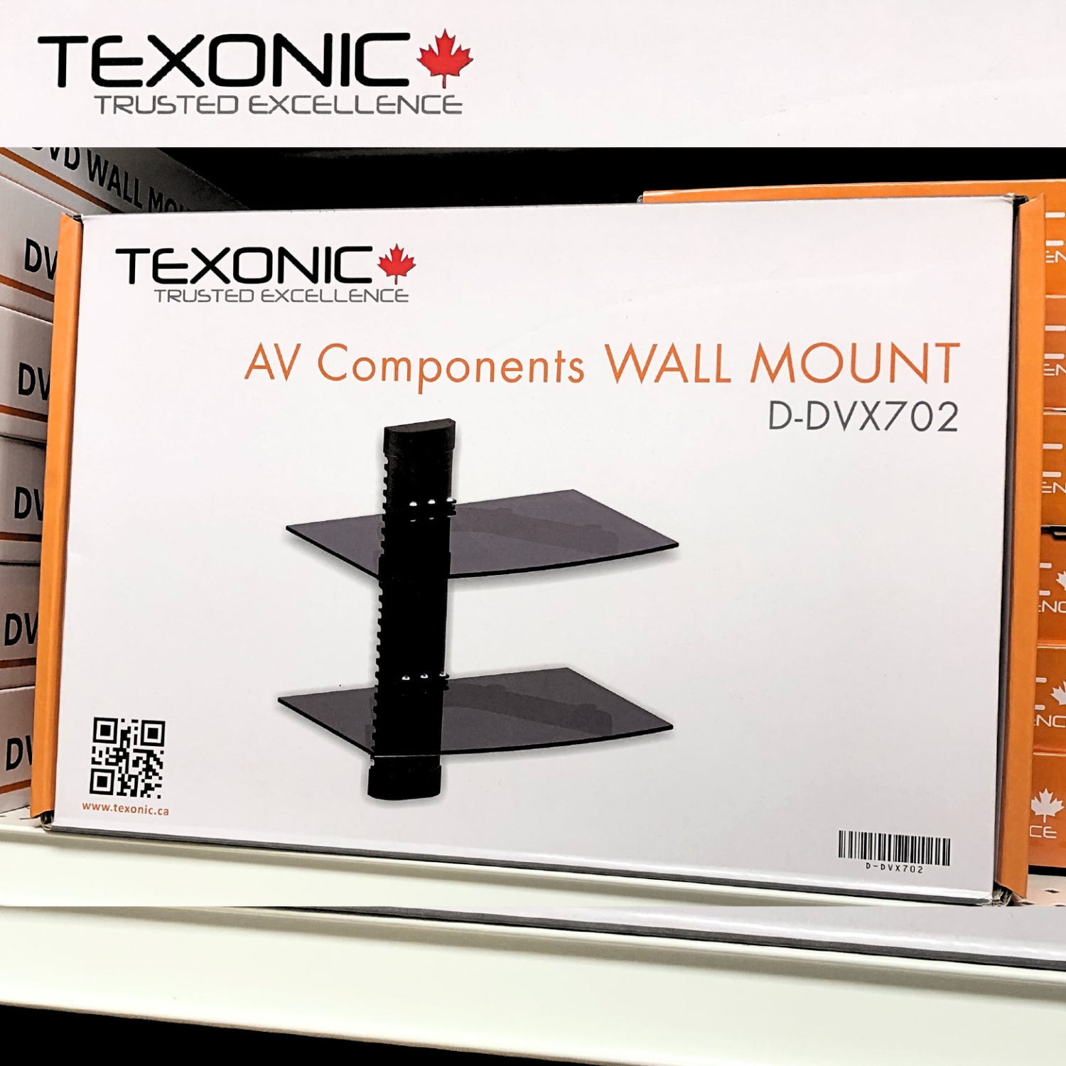 TEXONIC AV Component Wall Mount: Two-Tier Floating Shelf for Stylish Storage