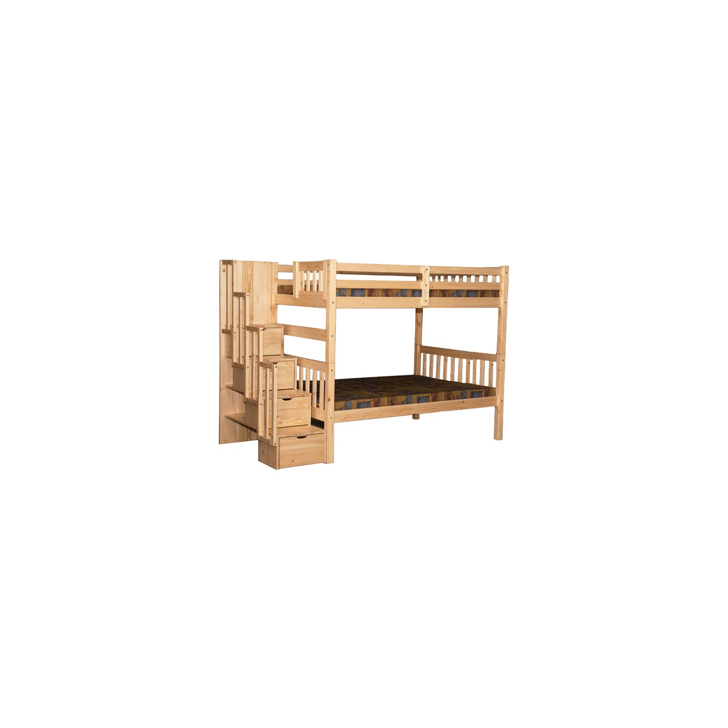 Staircase Full over Full Bunk Bed with Drawers