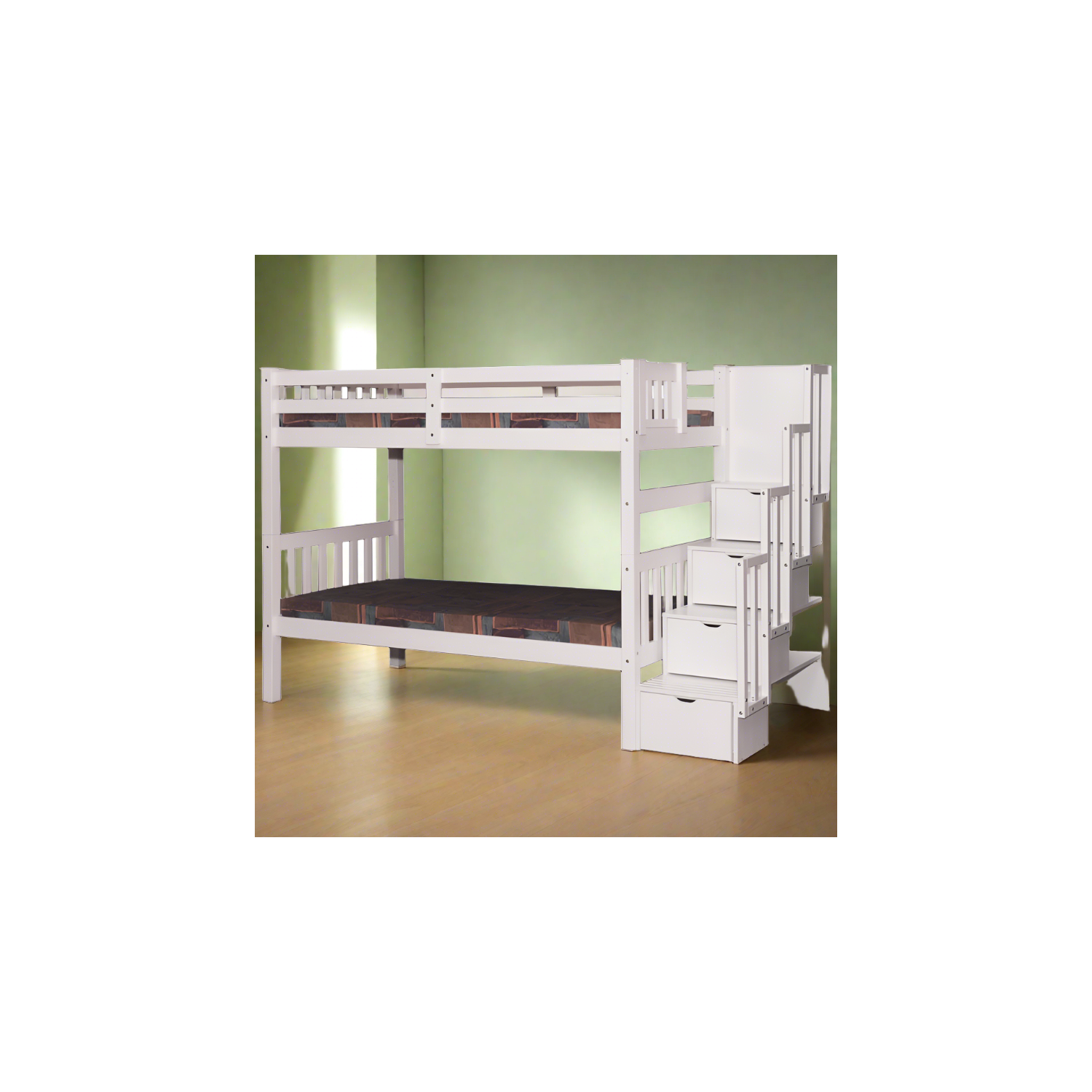 Bunk Bed Stairway Twin over Twin with Trundle