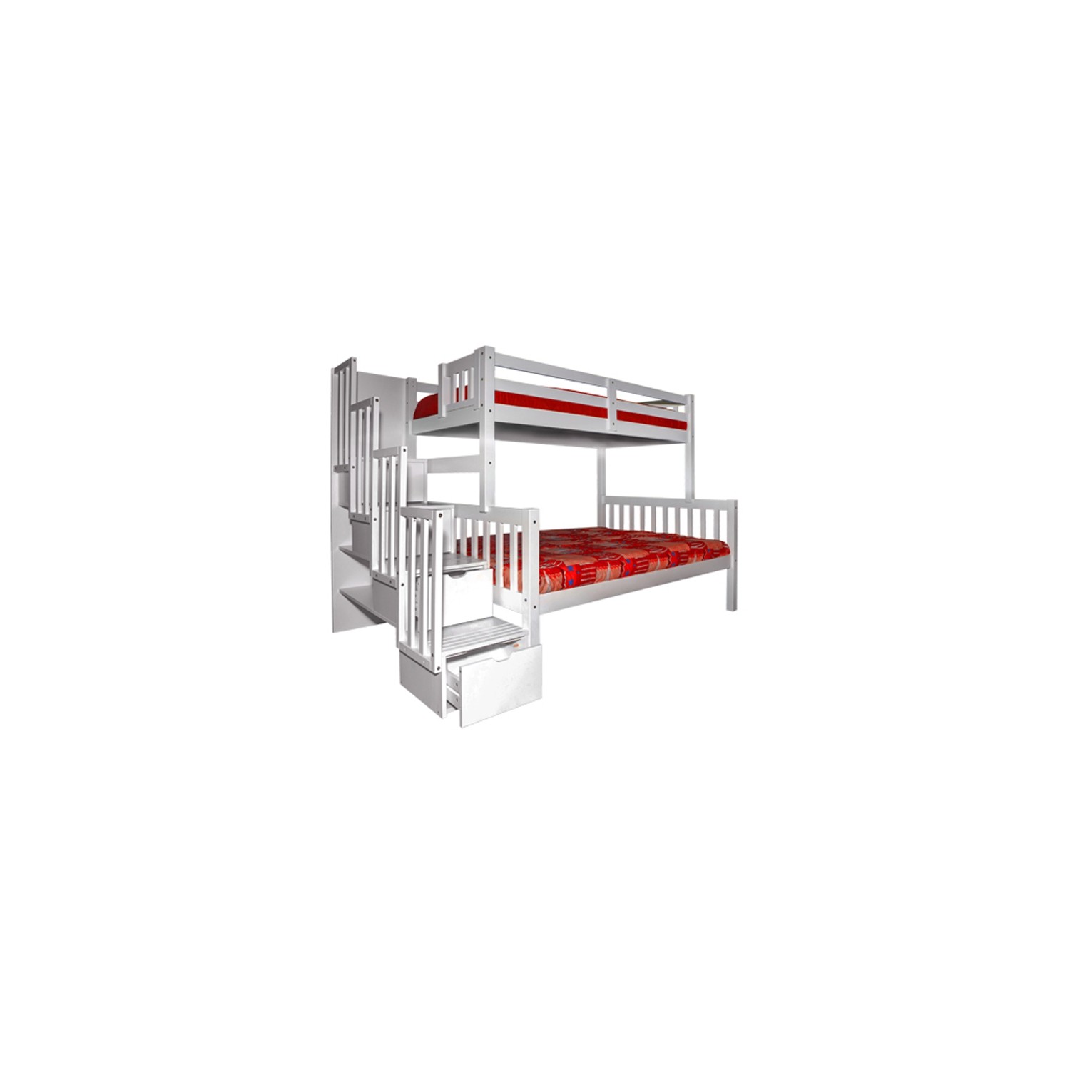 Lit superposé simple au-dessus d’un lit double