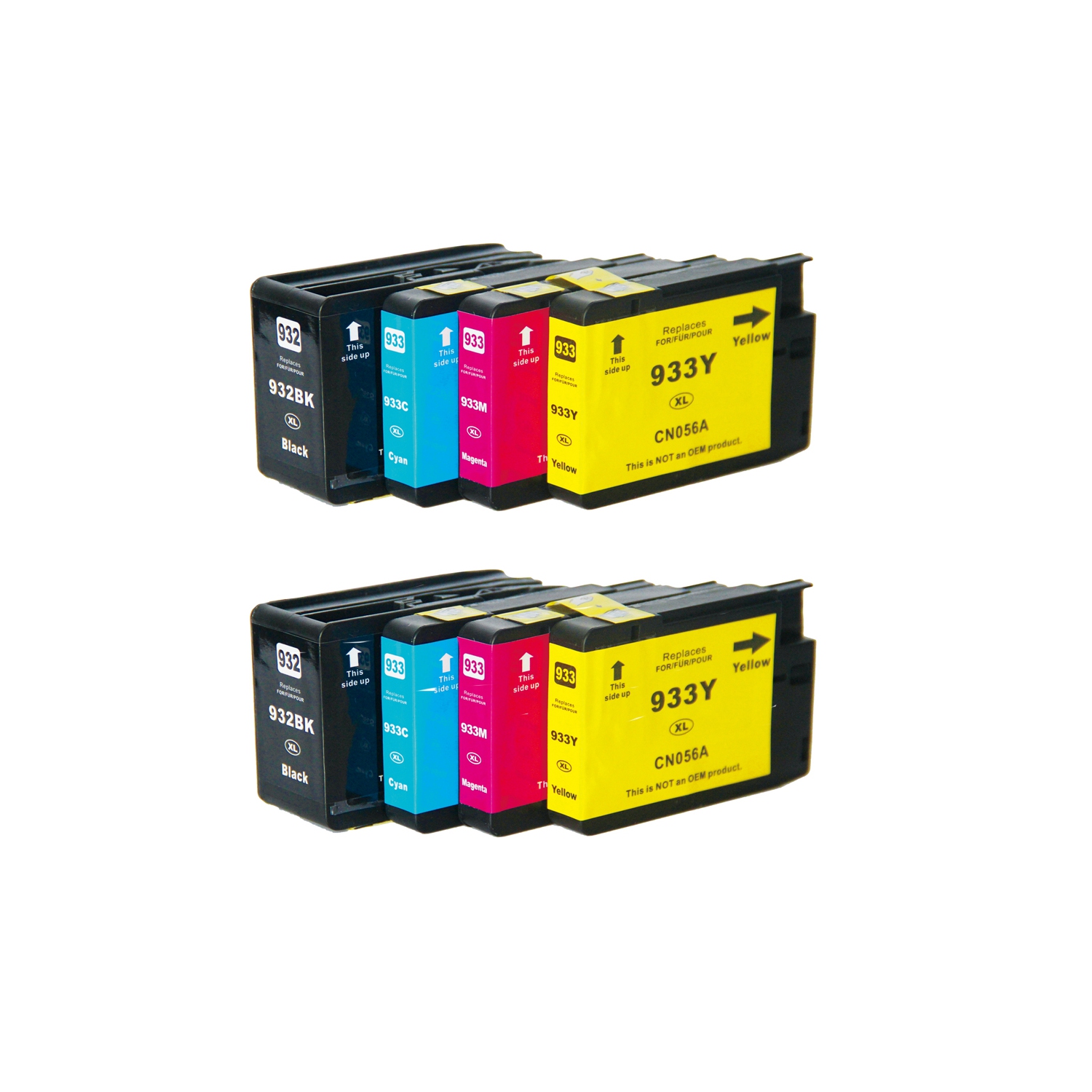 Max Saving - 2 Set (8 Ink) Replace & Compatible for HP 932XL, 933XL New Compatible Inkjets Hp OfficeJet 6100, 6600, 7610, 6700, Premium 71