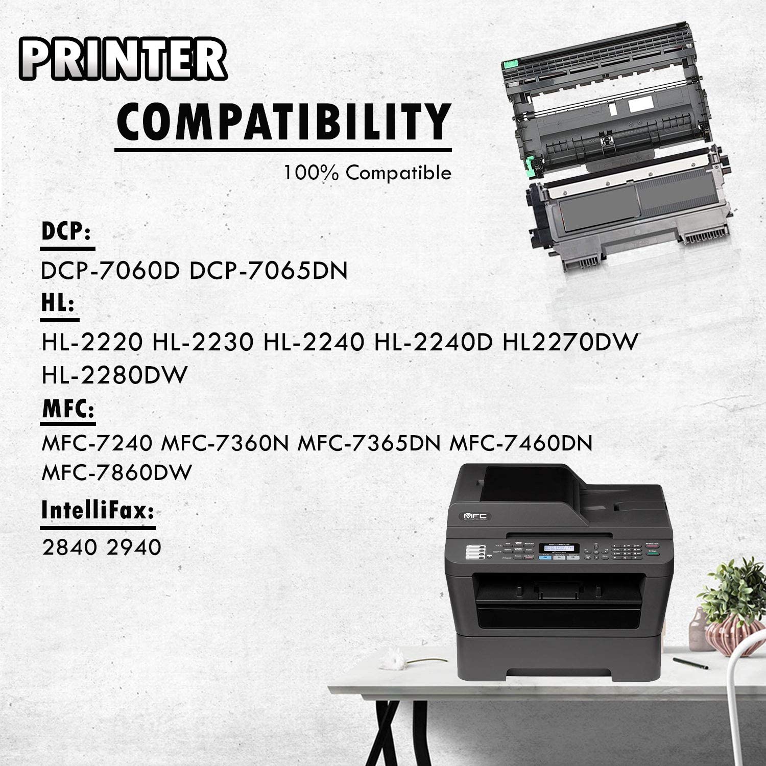 3PK Inkfirst® High Yield Compatible Toner Cartridge & Drum Unit TN-450 DR-420 Replacement for Brother TN450 DR420
