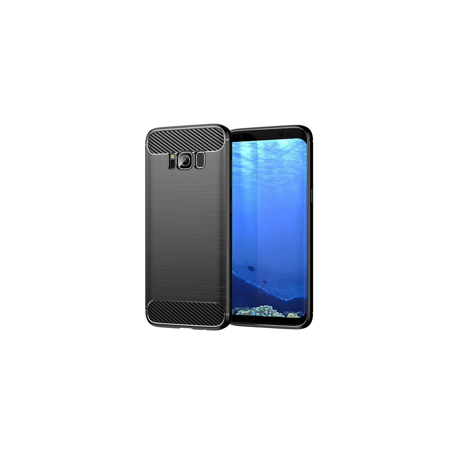 PANDACO Black Brushed Metal Case for Samsung Galaxy S8