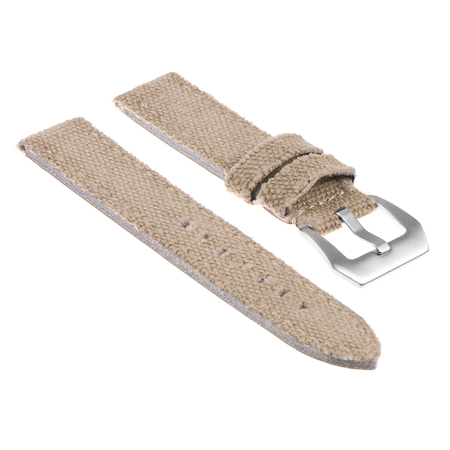 DASSARI Frayed Edge Vintage Distressed Mens Faded Canvas Watch Band Strap - 26mm White Oak