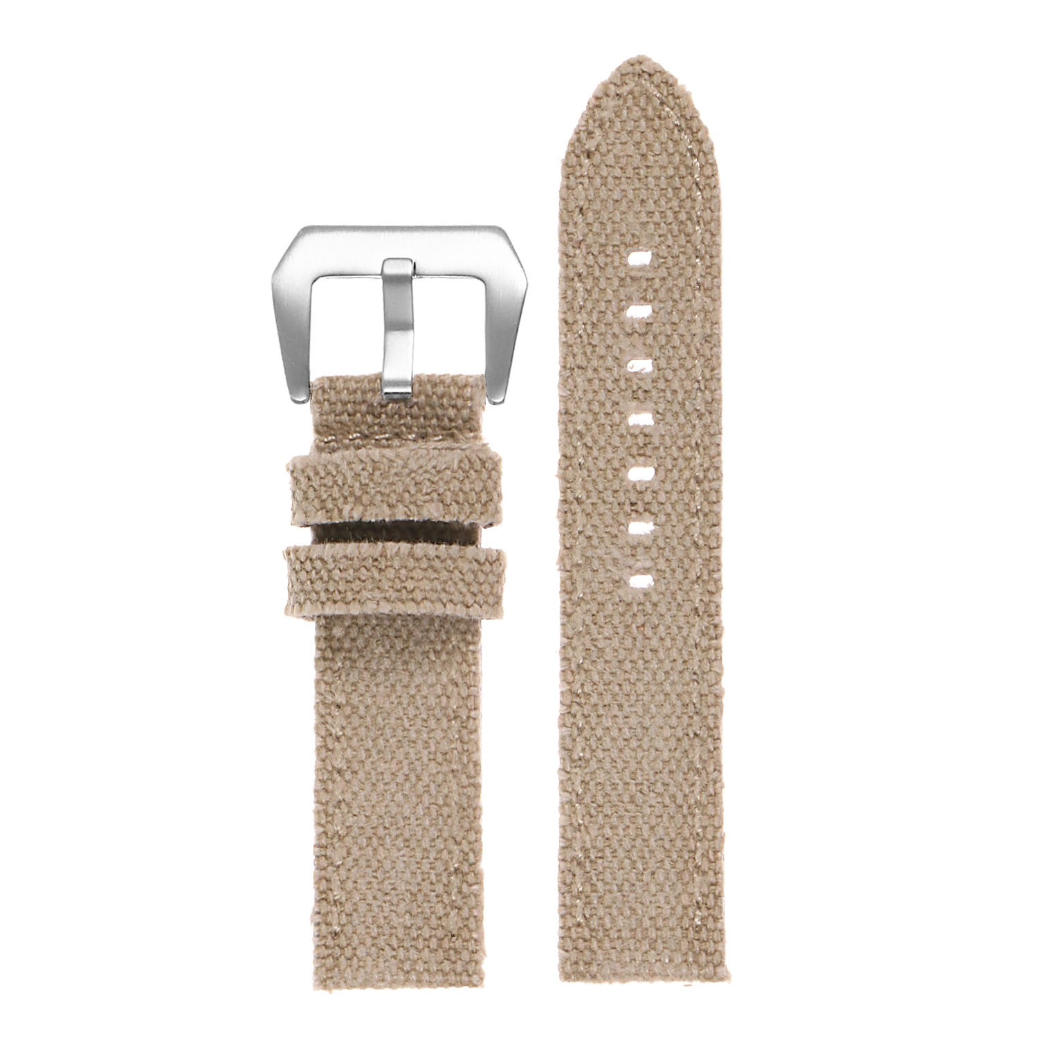 DASSARI Frayed Edge Vintage Distressed Mens Faded Canvas Watch Band Strap - 26mm White Oak