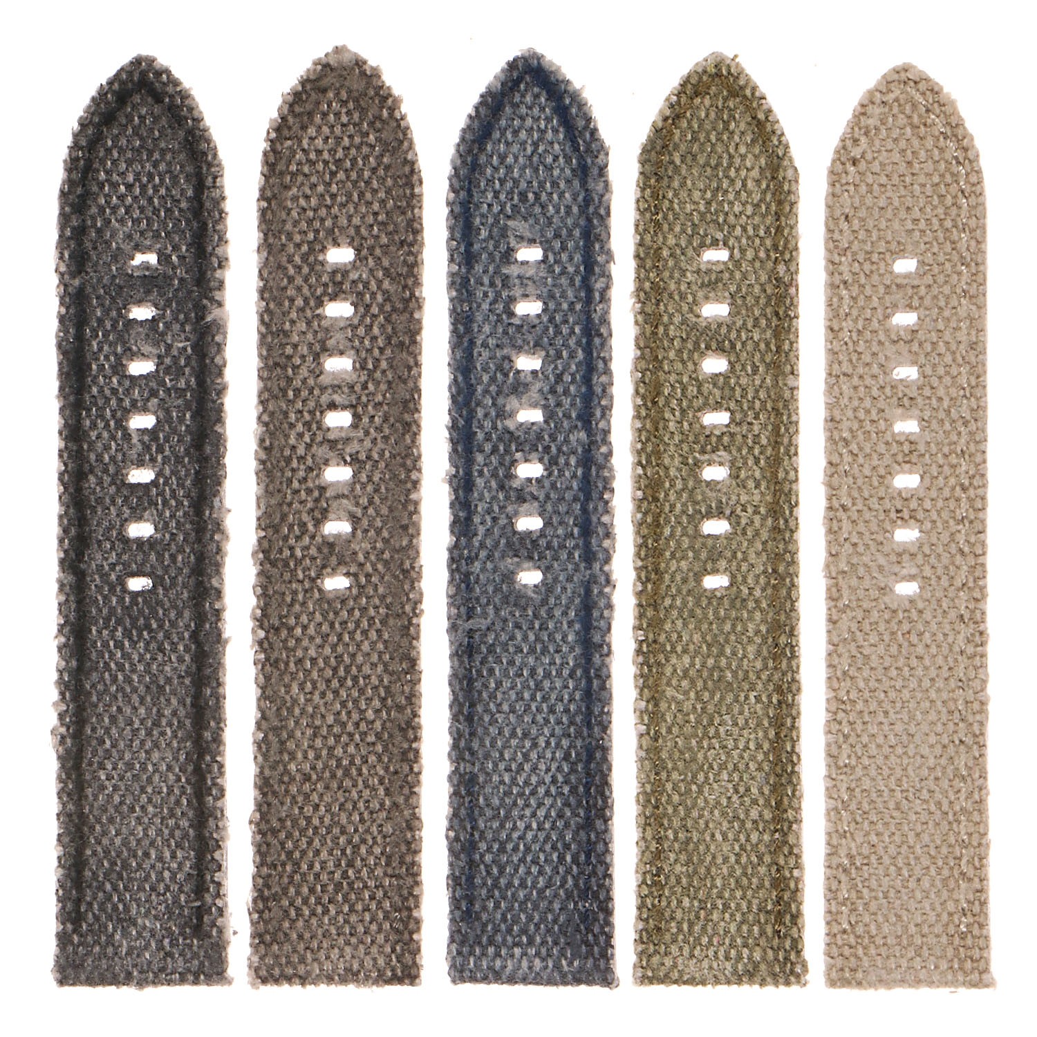 DASSARI Frayed Edge Vintage Distressed Mens Faded Canvas Watch Band Strap - 26mm White Oak