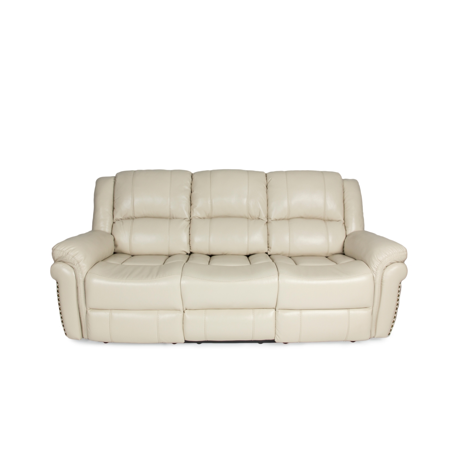 ENS. 3 pièces inclinables électriques cuir sofa, causeuse et fauteuil Alux A-Class Luxury Products - Beige