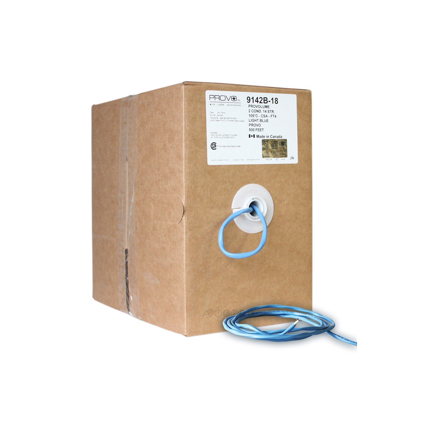 Fil de haut-parleur encastrable FT4 14 AWG bleu clair à 2 conducteurs de ThruSound