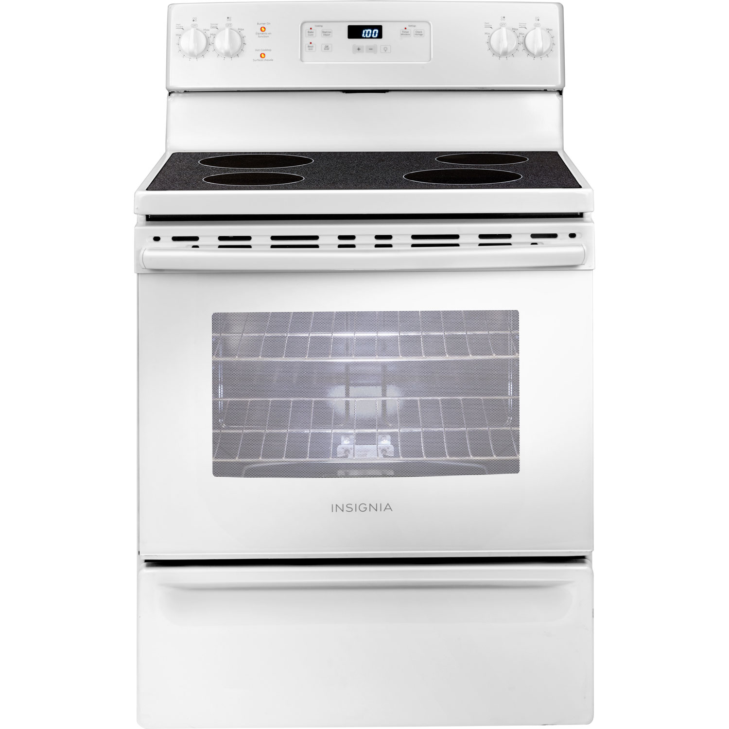 Insignia 30" 5 Cu. Ft. Electric Range (NS-RNE4BMWH9-C) - White on White - Only at Best Buy